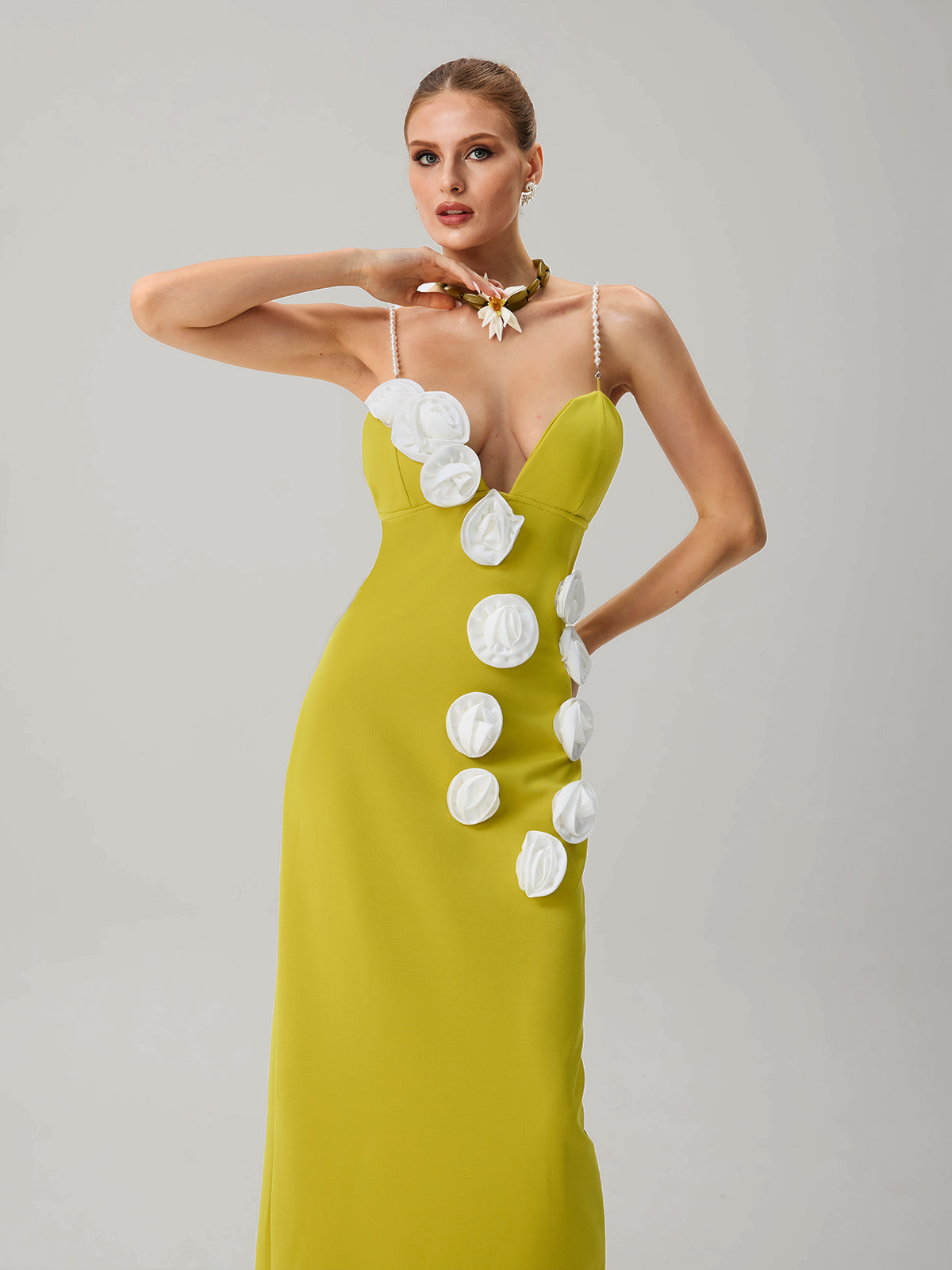 Junctiona Spaghetti Flower Maxi Dress