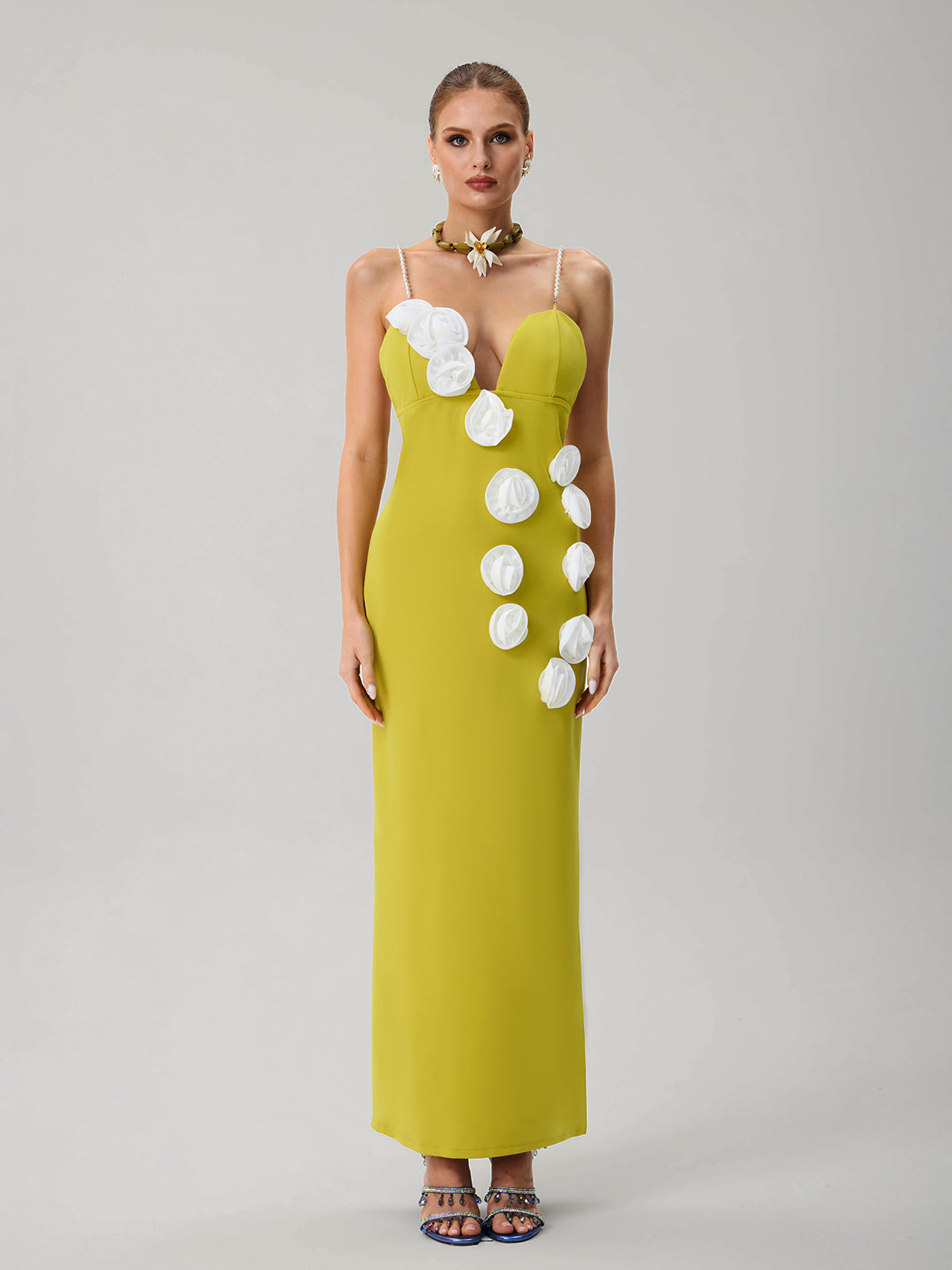 Junctiona Spaghetti Flower Maxi Dress