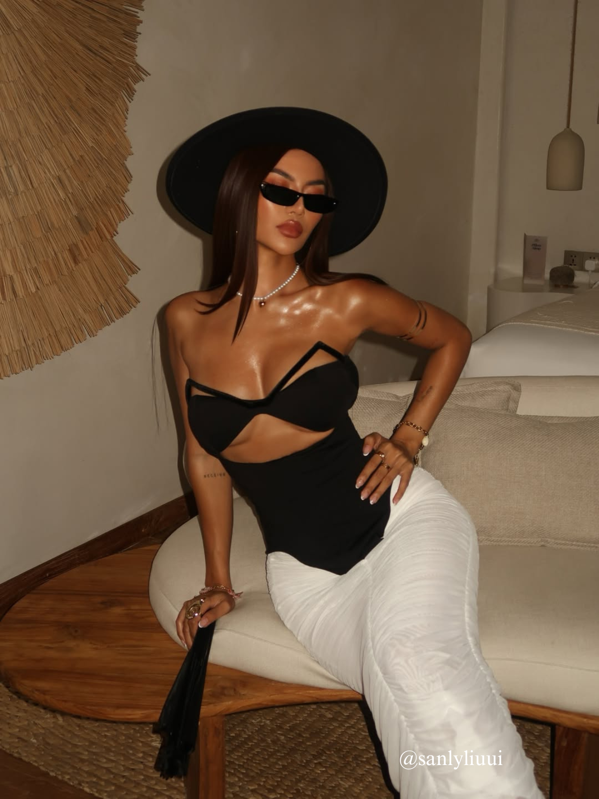 Kalena Strapless Cutout Ruched Skirt Set