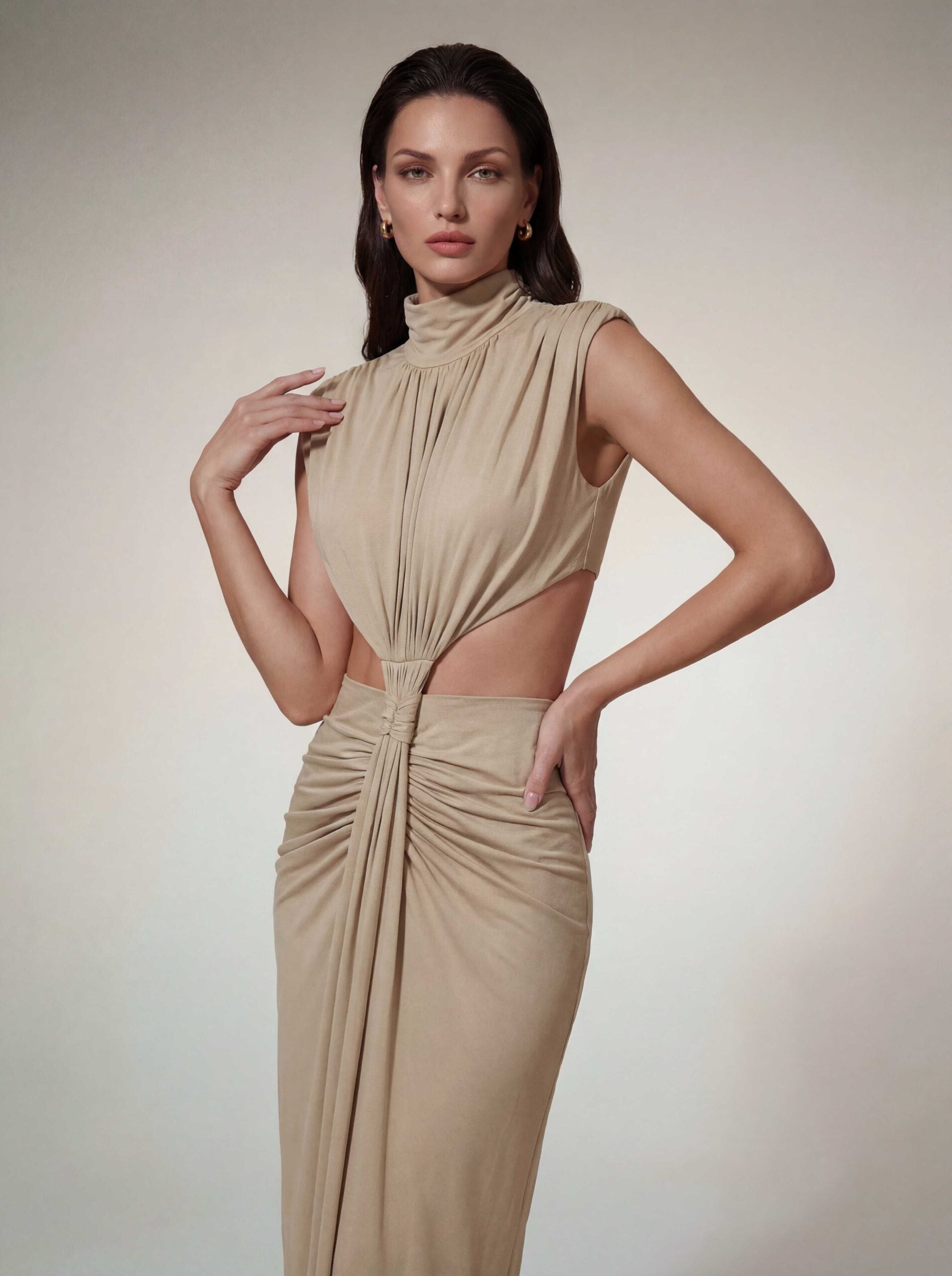 Kaliedra High Neck Cutout Maxi Dress