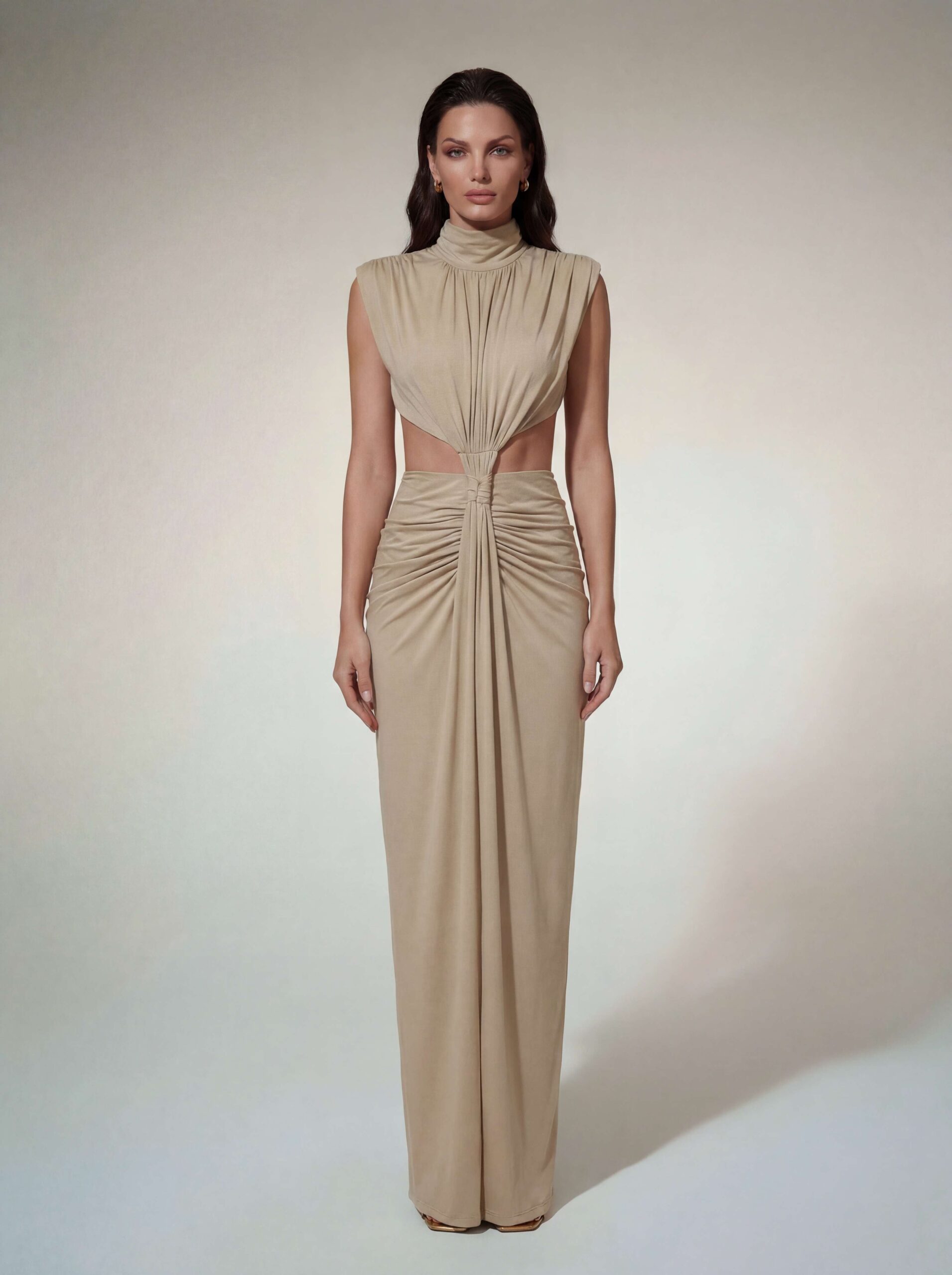Kaliedra High Neck Cutout Maxi Dress