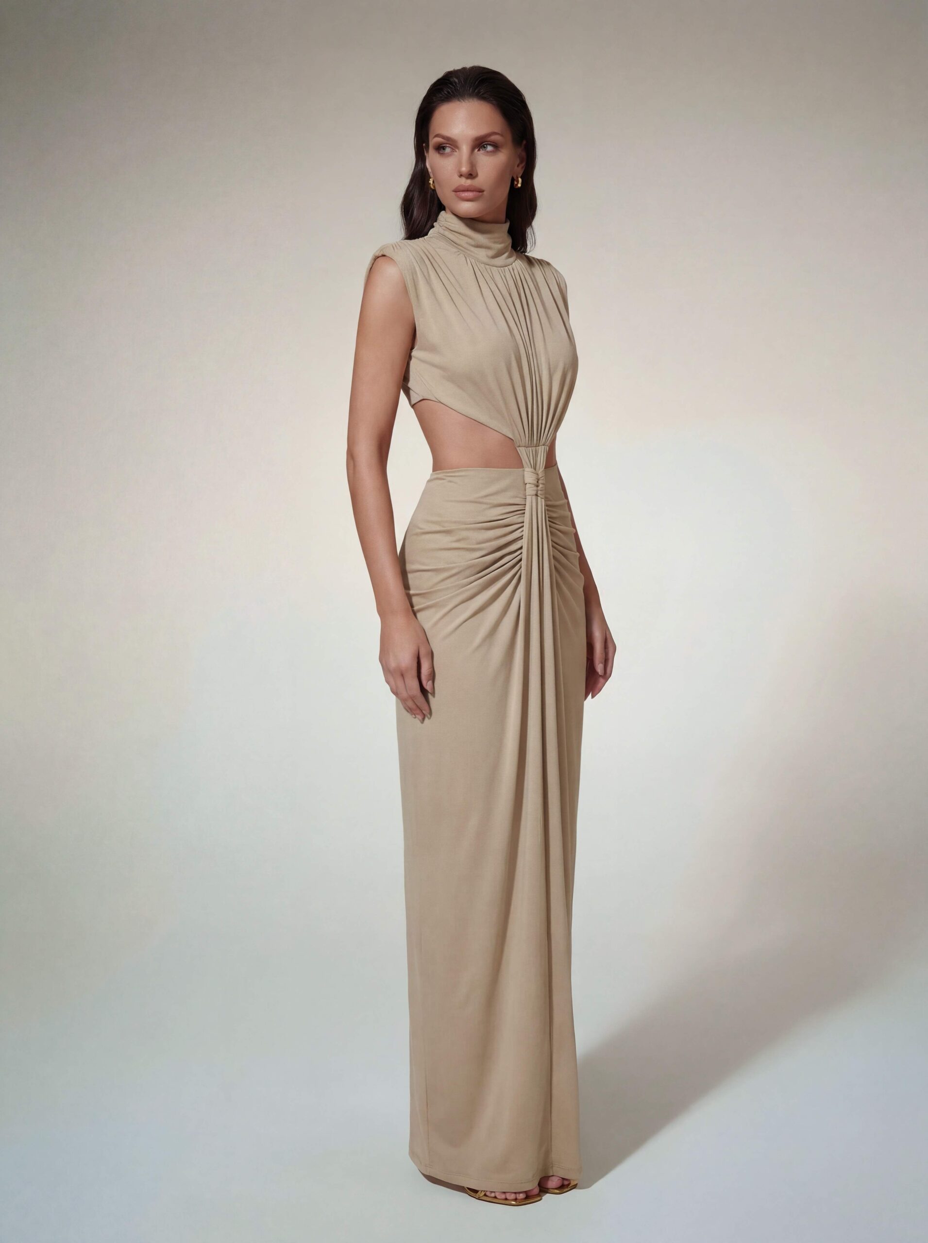 Kaliedra High Neck Cutout Maxi Dress