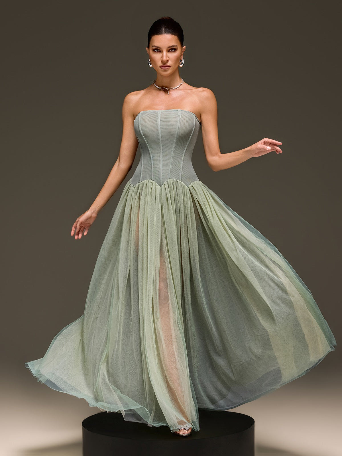 Kastor Strapless Flared Maxi Dress