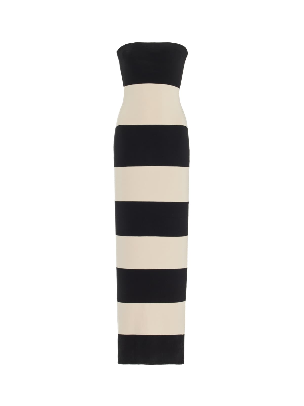 Katzent Strapless Stripe Maxi Dress