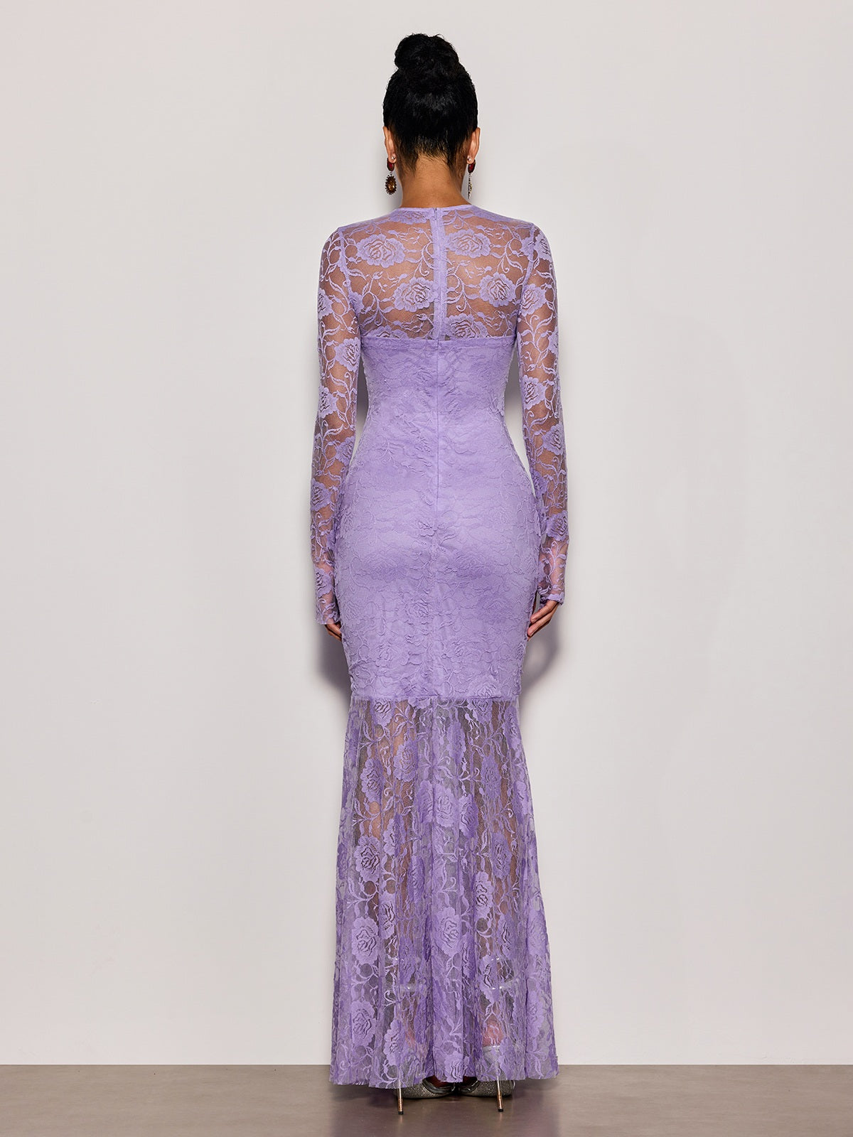 Kelmor Lace Ruched Mermaid Maxi Dress