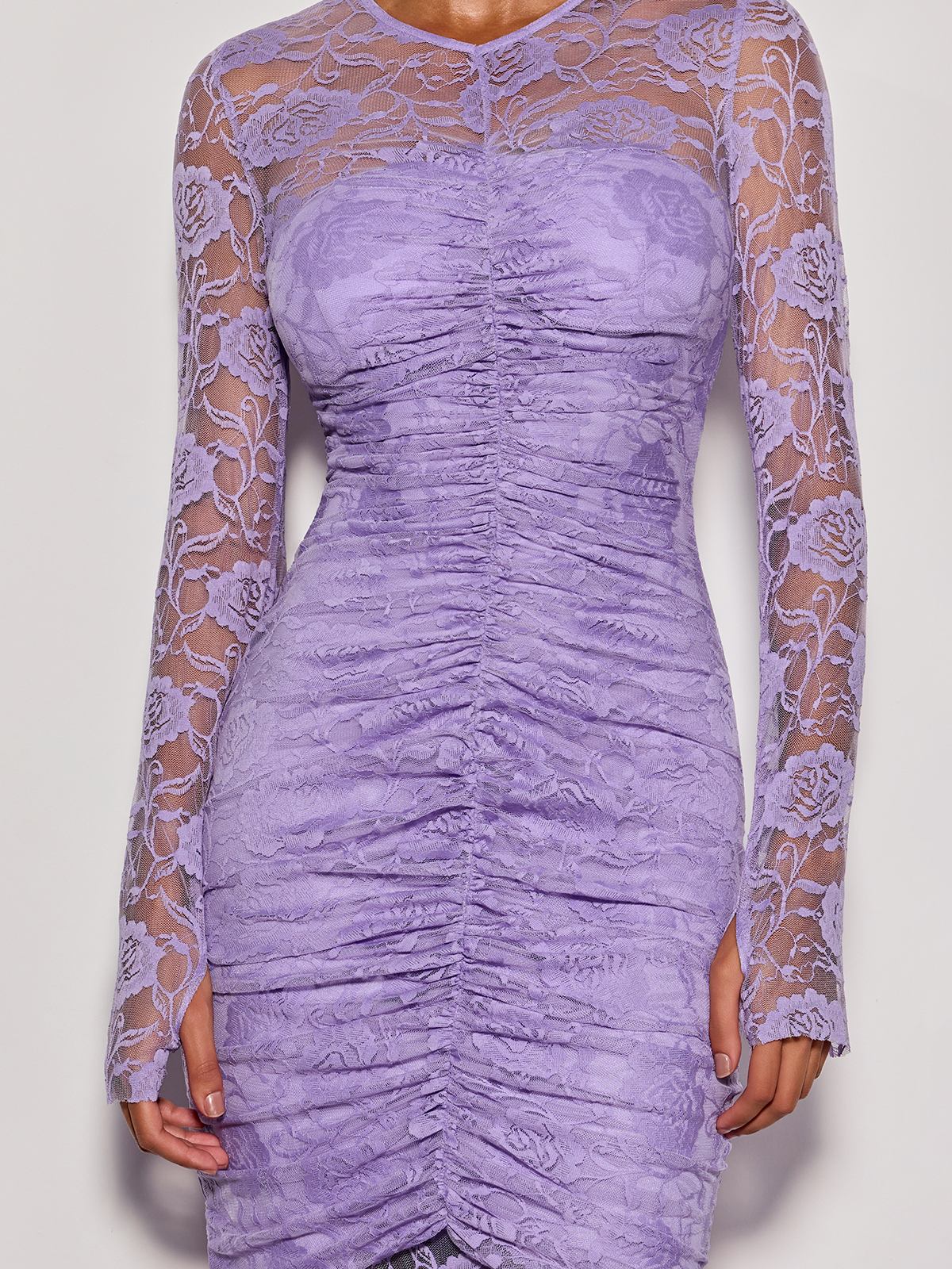 Kelmor Lace Ruched Mermaid Maxi Dress