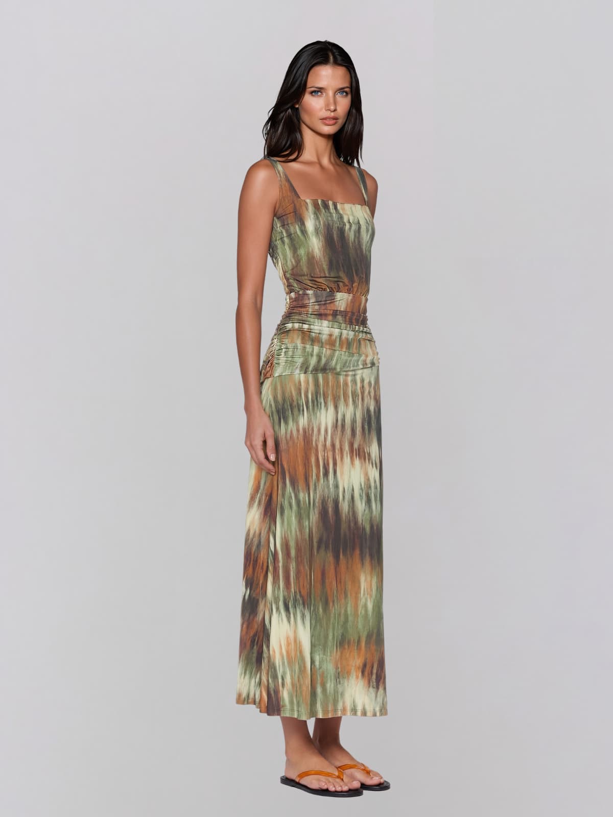 Kelvarion Printed Draped Maxi Dress