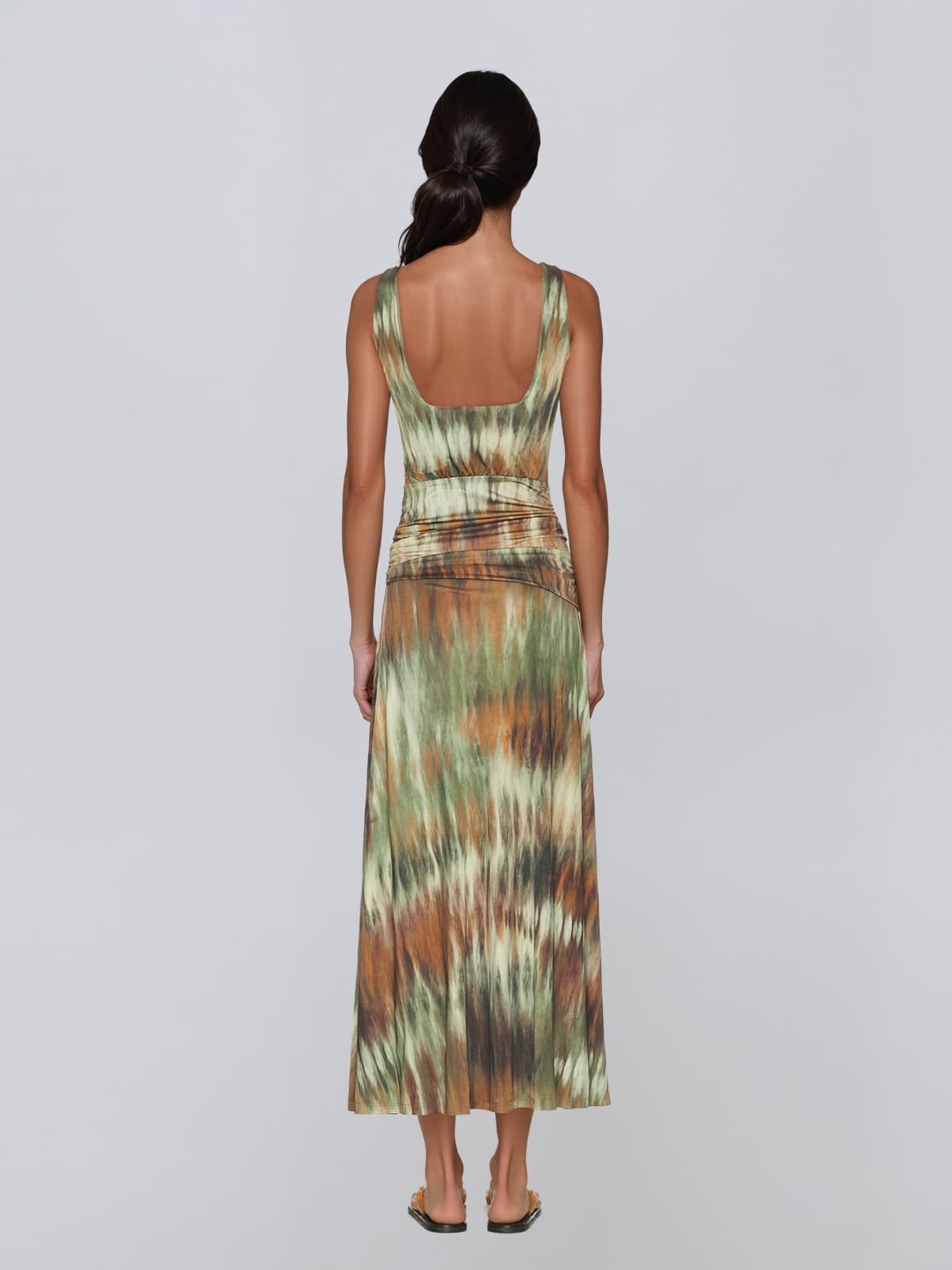 Kelvarion Printed Draped Maxi Dress
