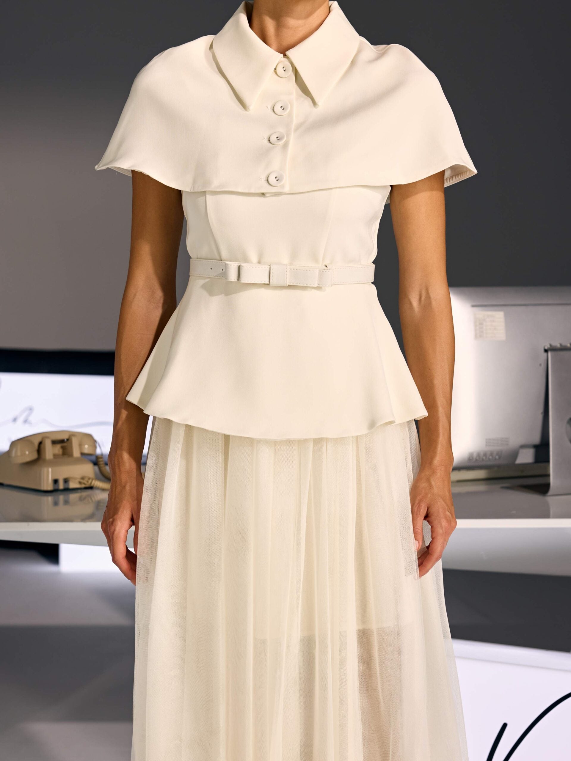 Larevix Cape Skirt Set With Belt