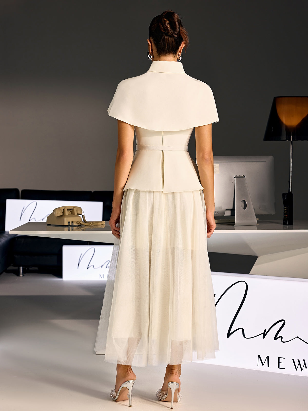 Larevix Cape Skirt Set With Belt