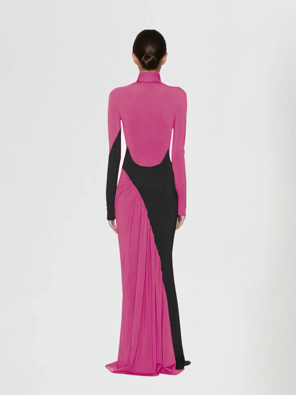 Laurice High Neck Maxi Dress In Hot Pink