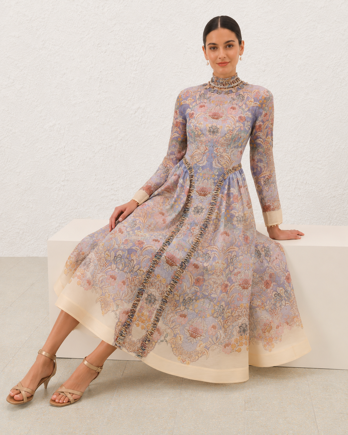 Lavender Palais Midi Dress