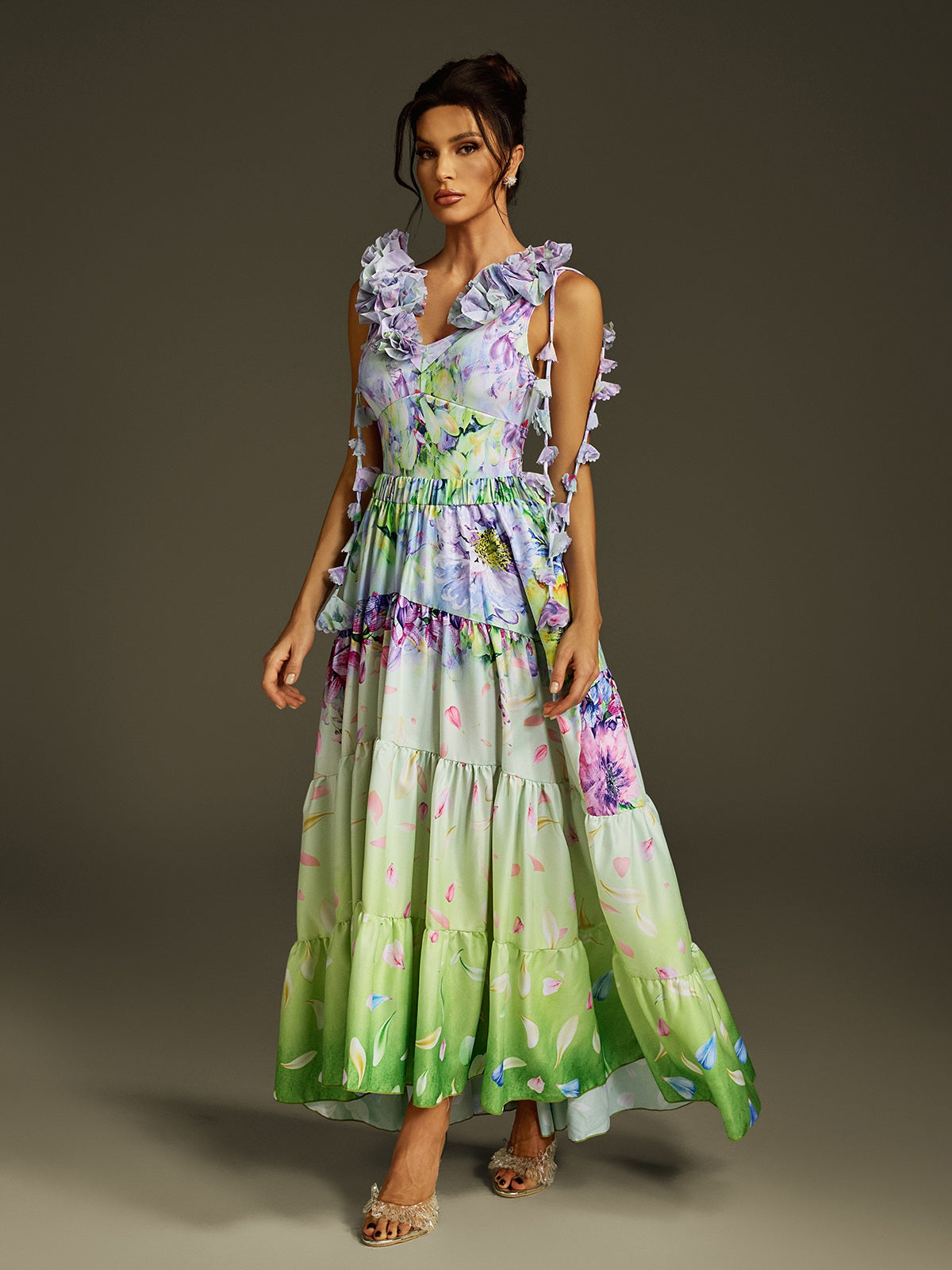 Limon Flower Printed Swimwear Two Piece Set