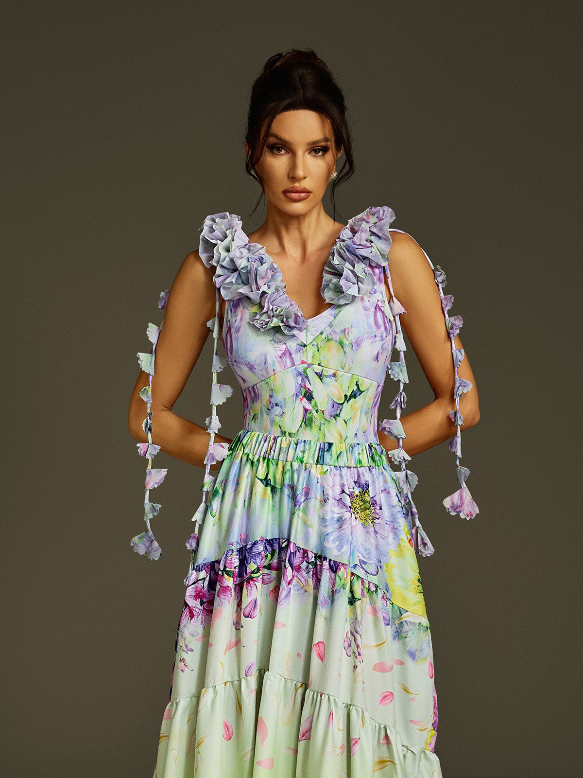 Limon Flower Printed Swimwear Two Piece Set