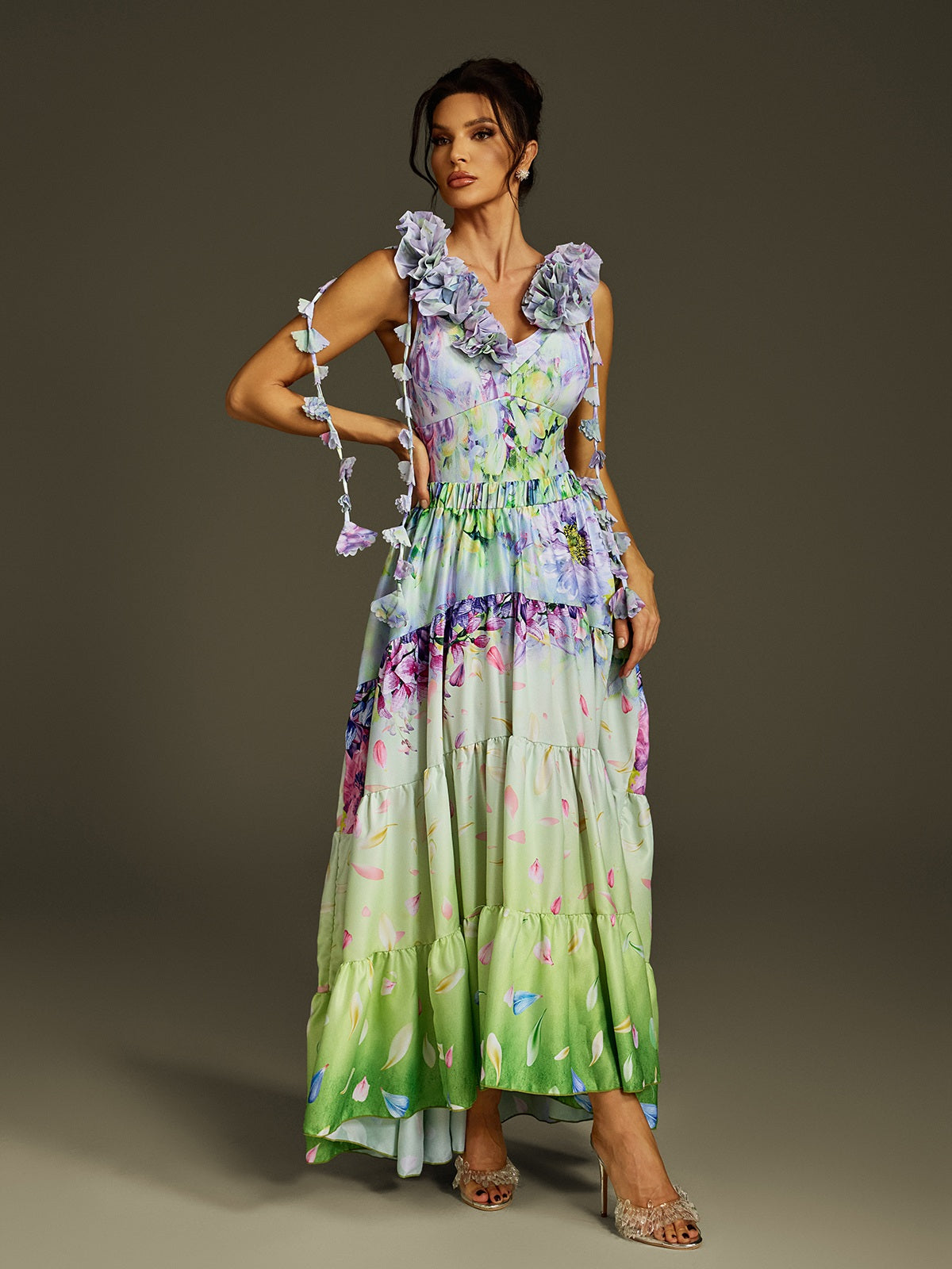 Limon Flower Printed Swimwear Two Piece Set