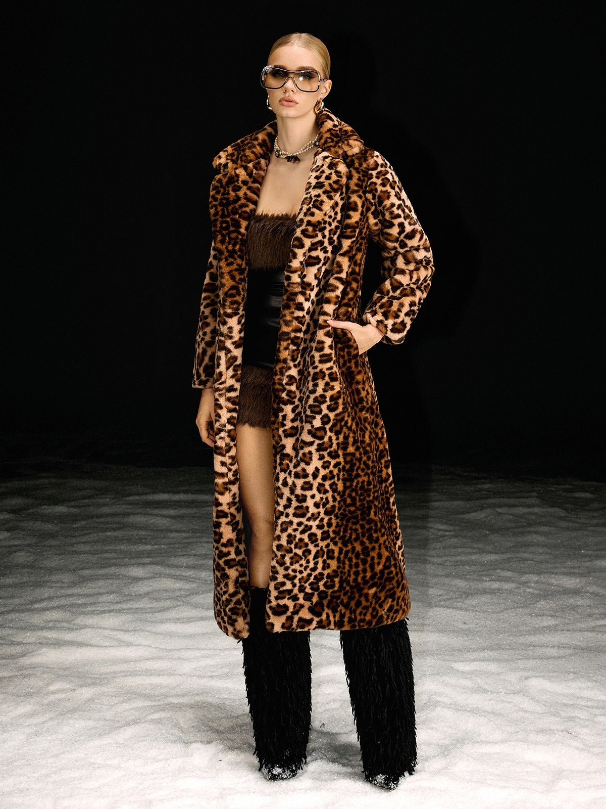 Lotan Leopard Faux Fur Coat