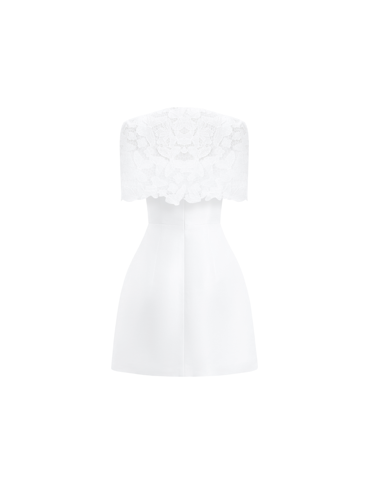 Lusev Cape Lace Butterfly Mini Dress