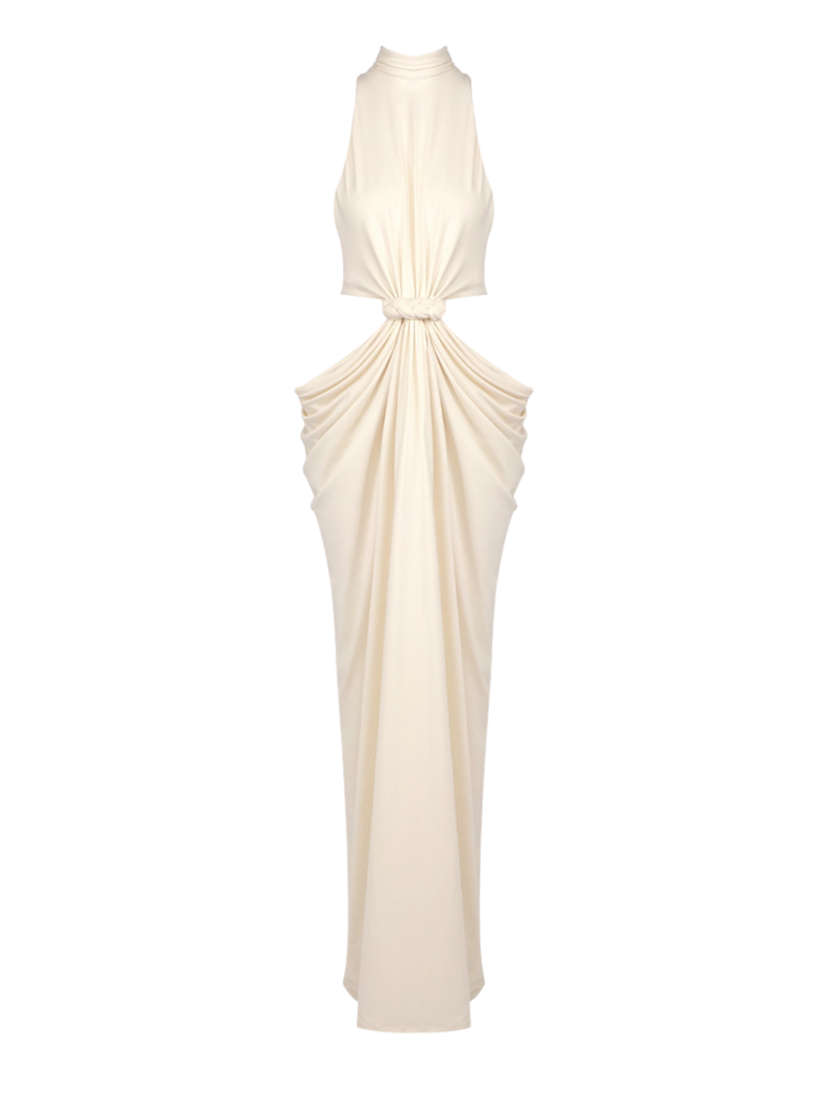 Lyapunovix High Neck Twisted Cutout Maxi Dress