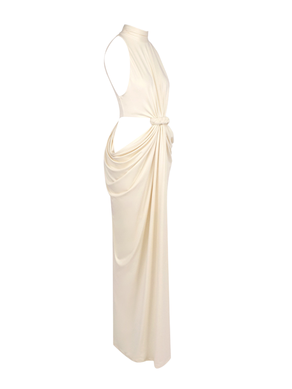 Lyapunovix High Neck Twisted Cutout Maxi Dress