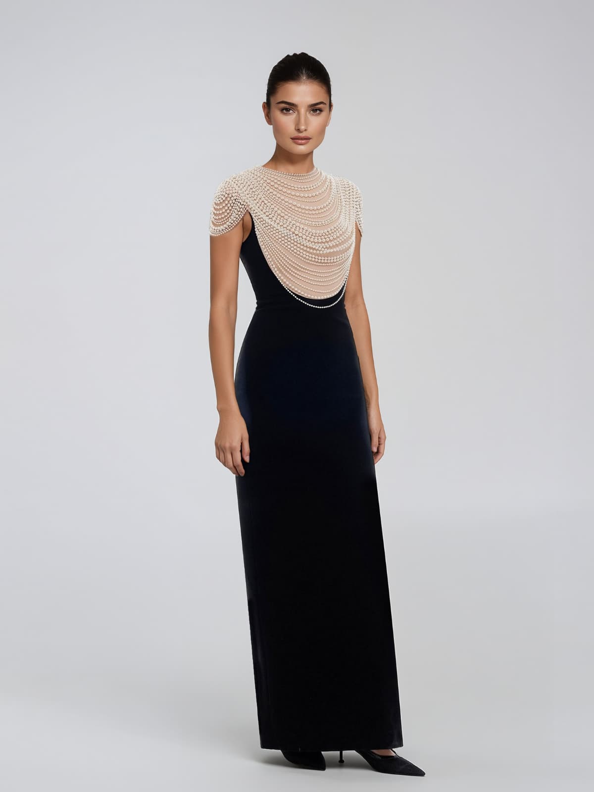 Lythendor Pearl Chain Maxi Dress