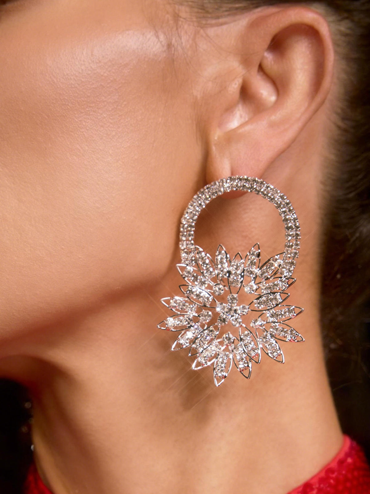 Lyzar Flower Crystal Earrings