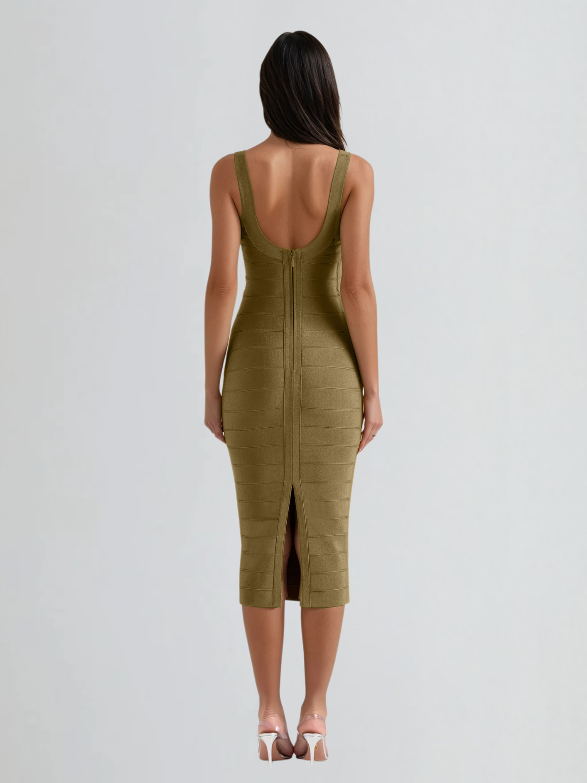 Marengo Bandage Midi Dress In Olive