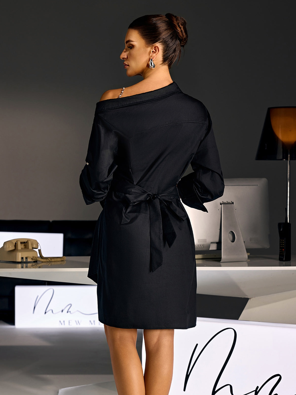 Marevix Asymmetric Shirt Mini Dress