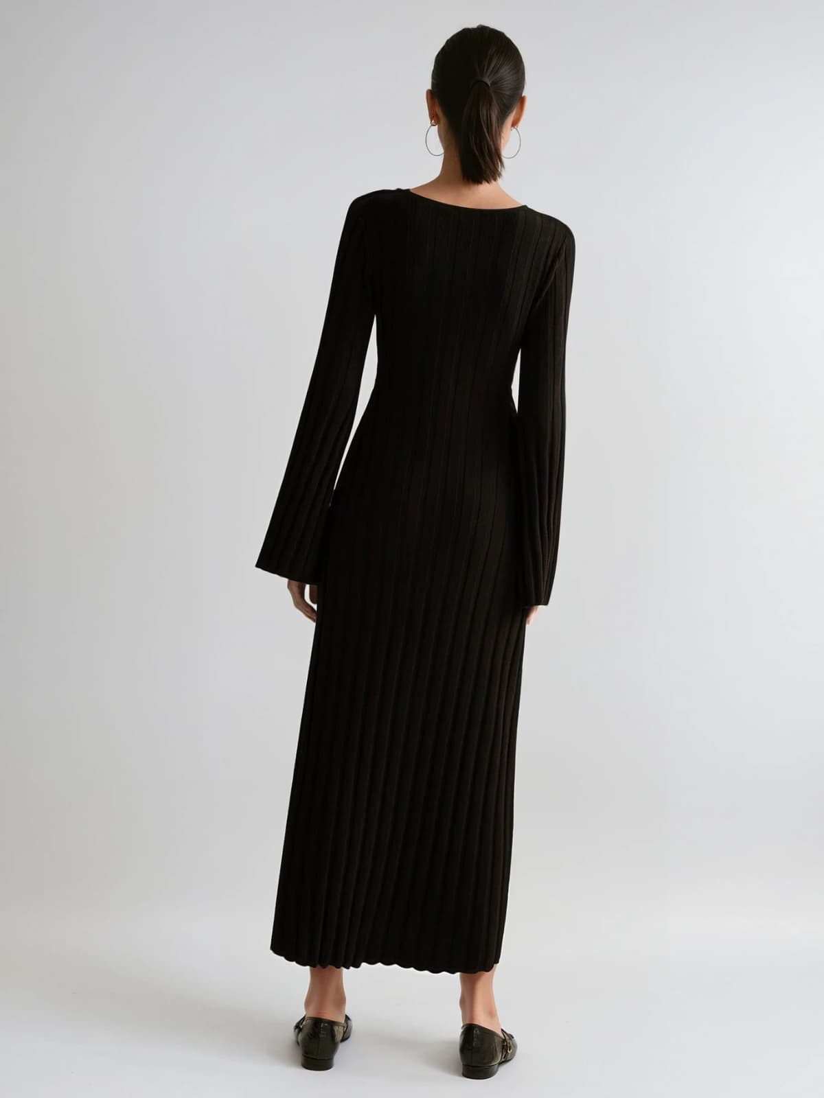 Mavora Bell Sleeve Knit Maxi Dress