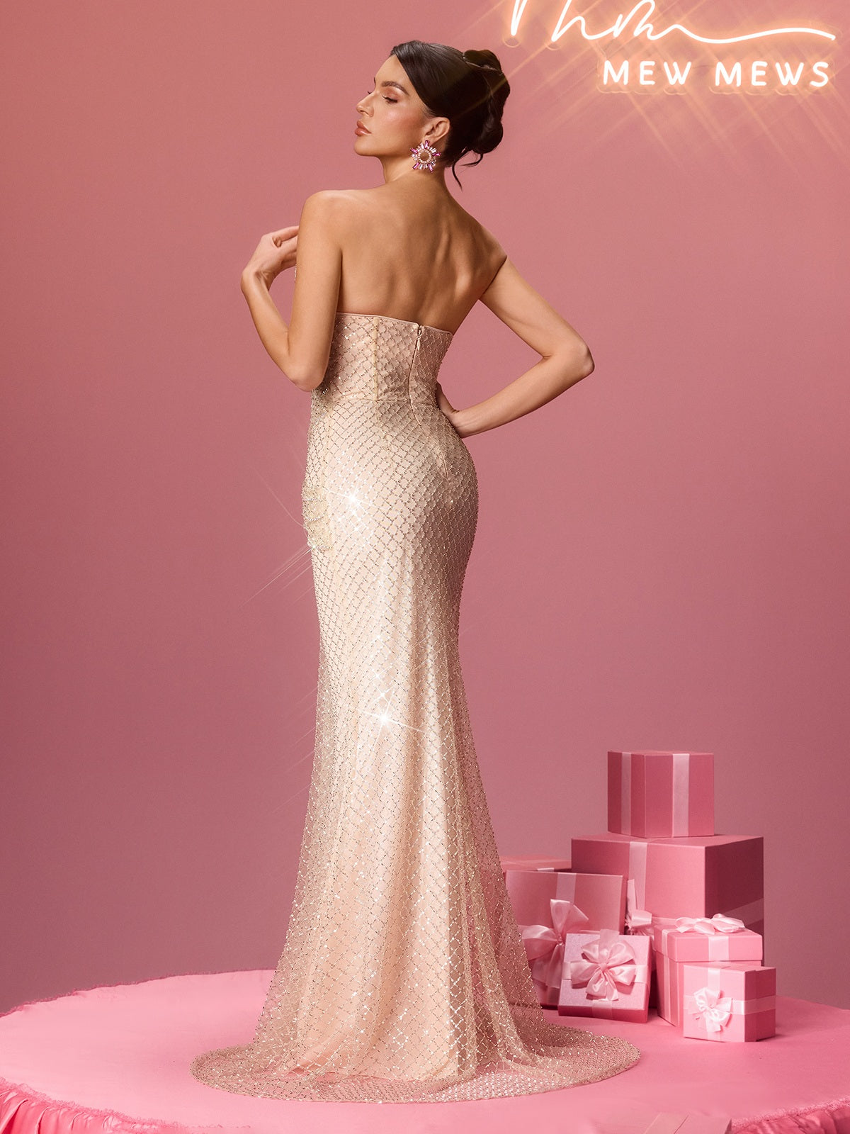 Mavrixa Strapless Sequin Maxi Dress