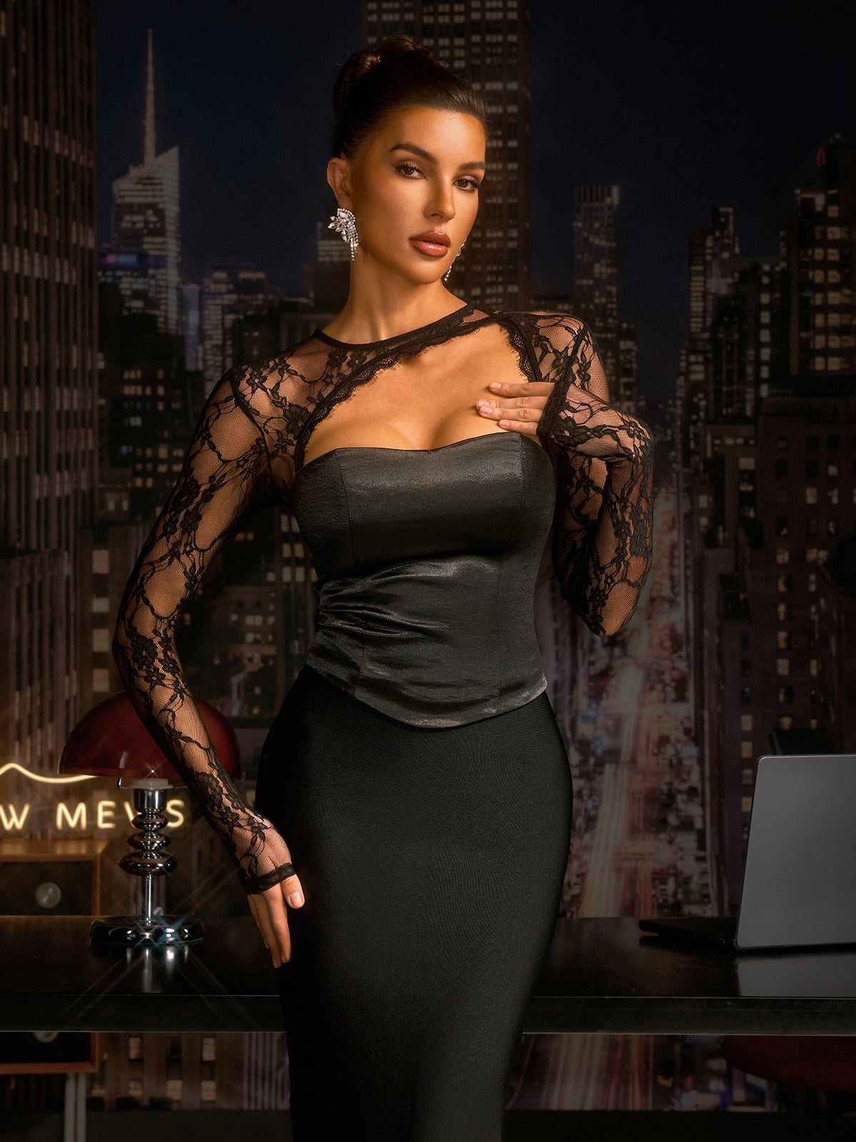 Millimeter Lace Cutout Top