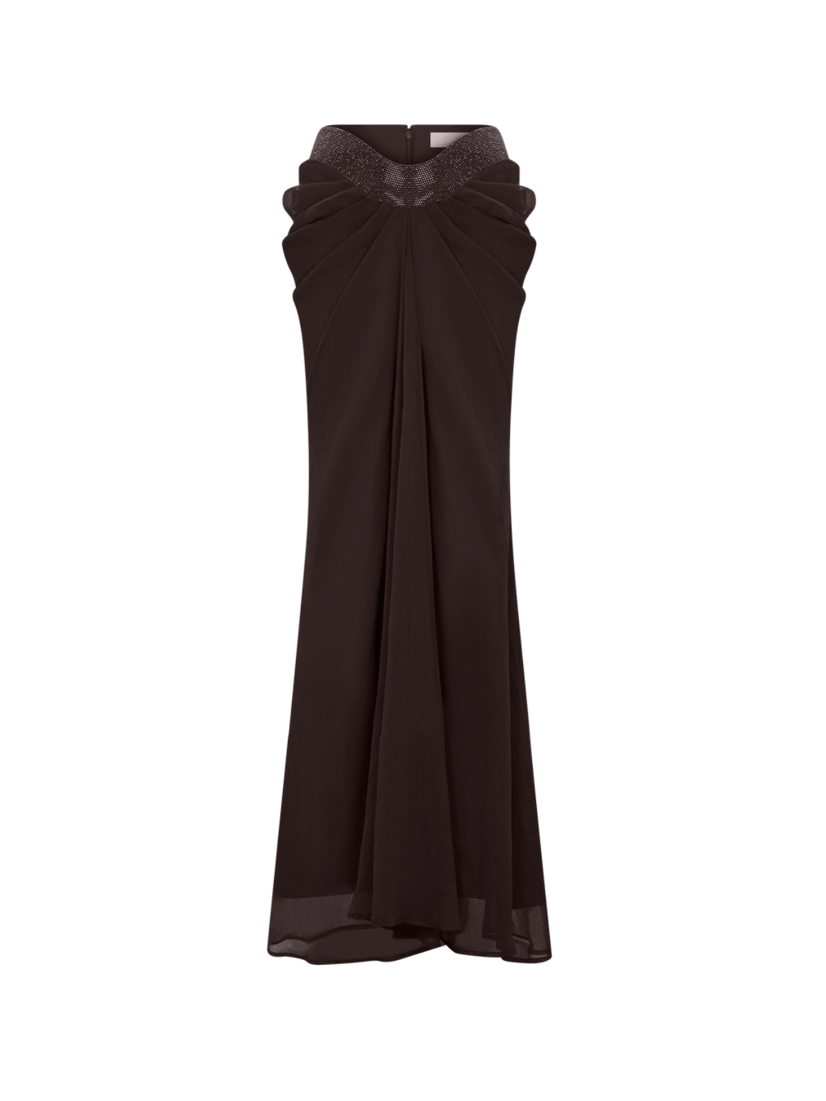 Mirek Halterneck Rhinestone Cutout Skirt Set