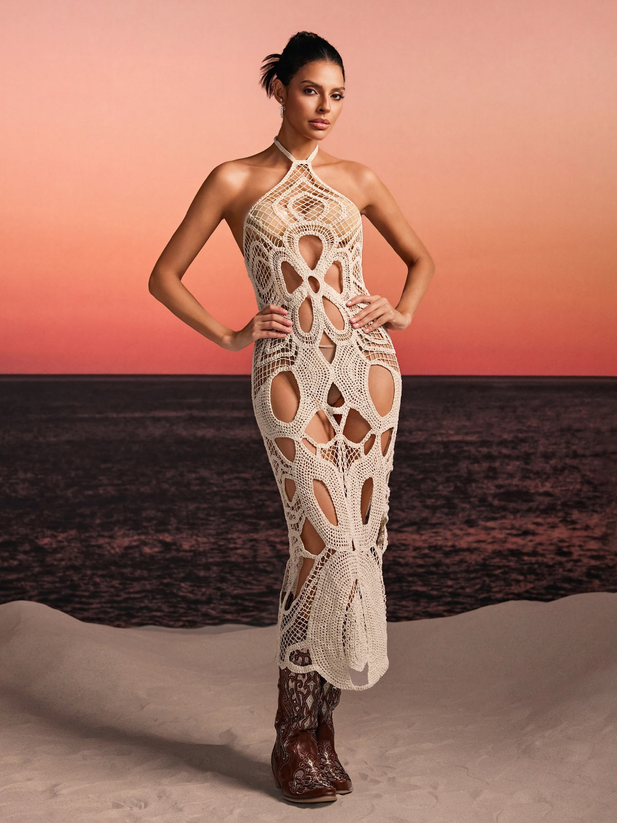 Mirex Halterneck Cutout Cover Up