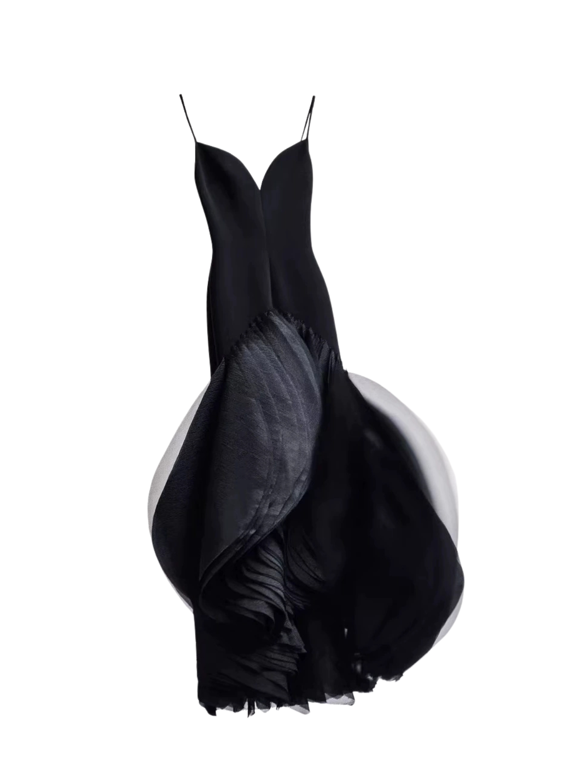 Mordai Spaghetti Petal Maxi Dress