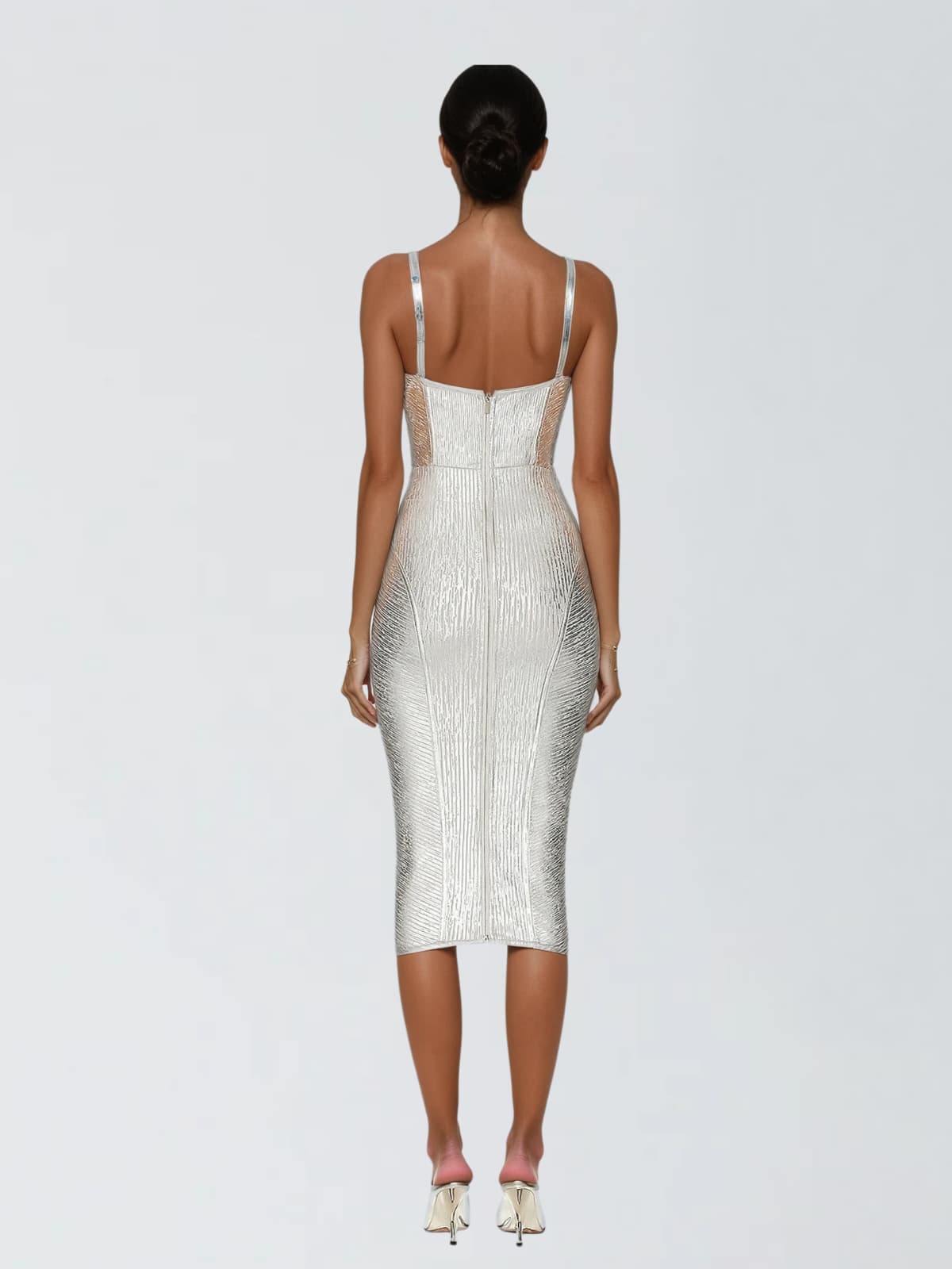 Mycorrhix Sleeveless Bandage Midi Dress