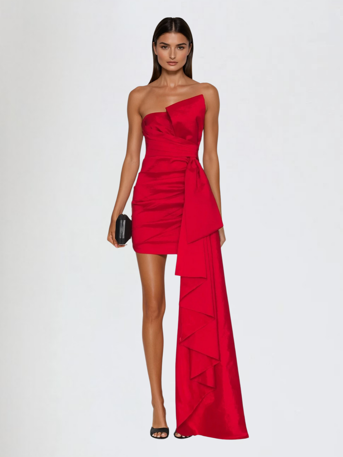 Nautica Strapless Bow Draped Mini Dress