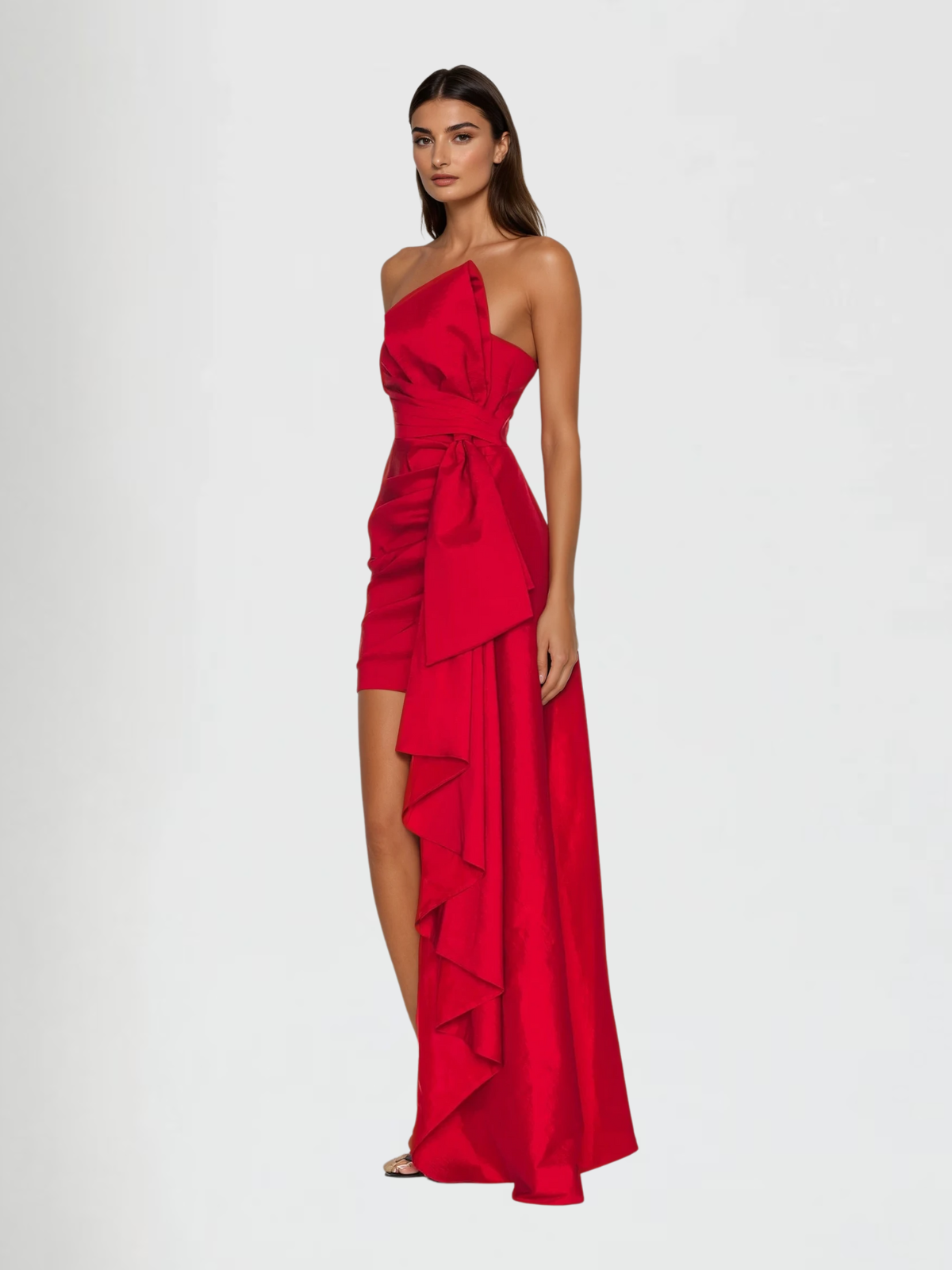 Nautica Strapless Bow Draped Mini Dress
