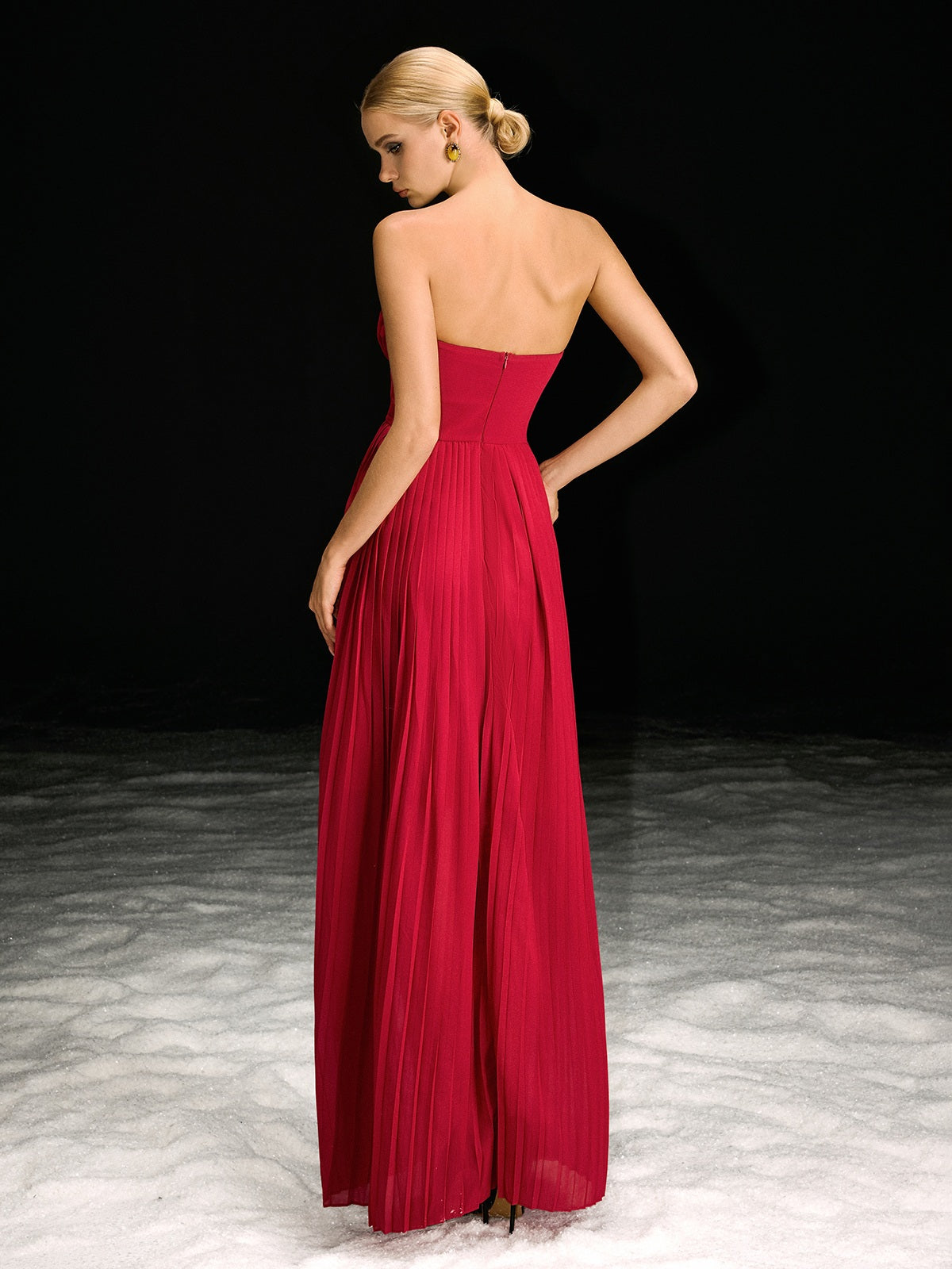 Necalli Strapless Pleated Maxi Dress