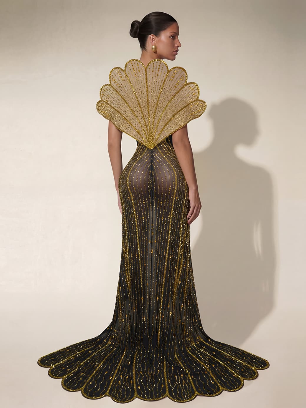 Nesvor Rhinestone Mesh Split Maxi Dress