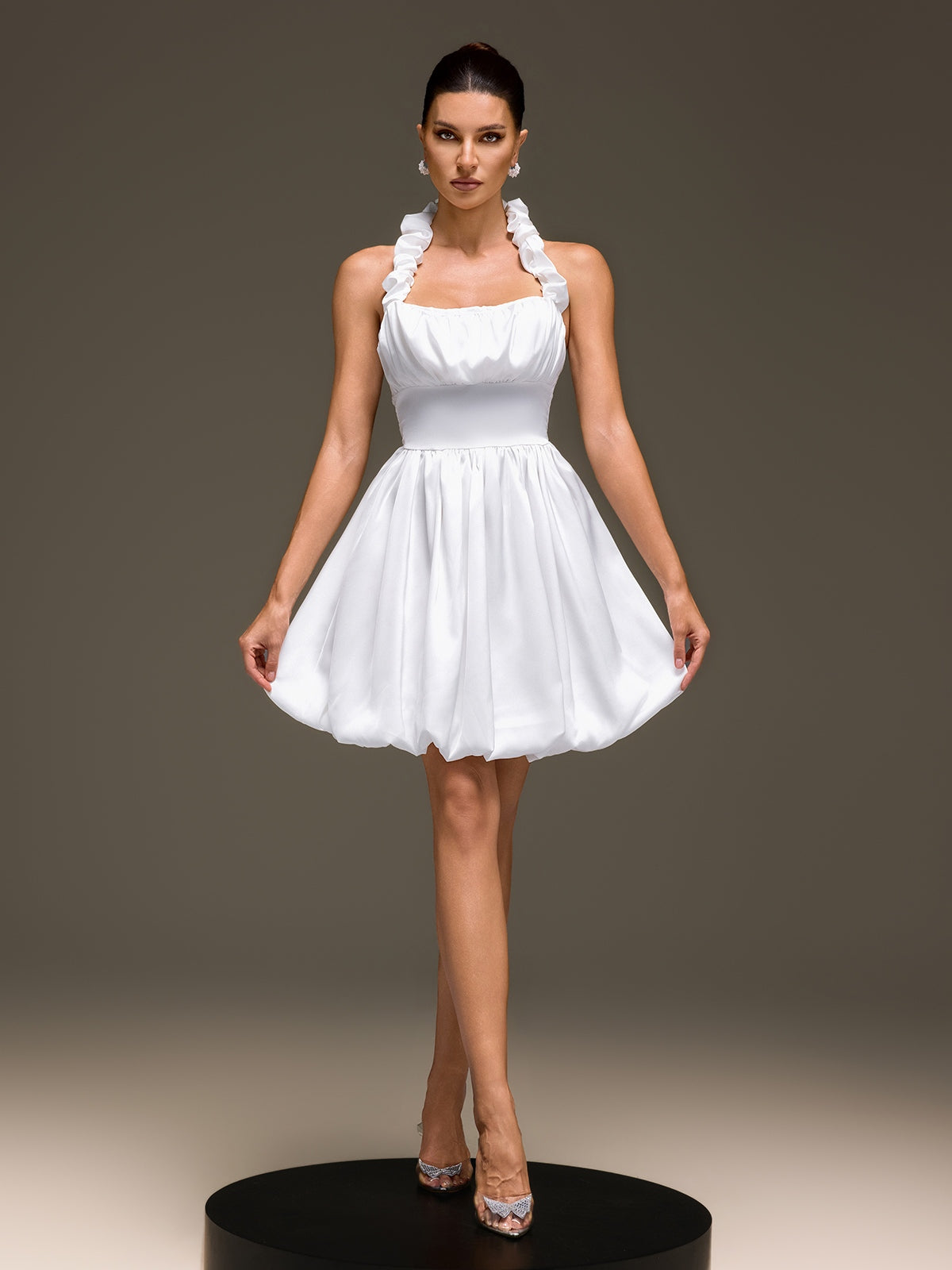 Nexaviel Halterneck Ruched Mini Dress