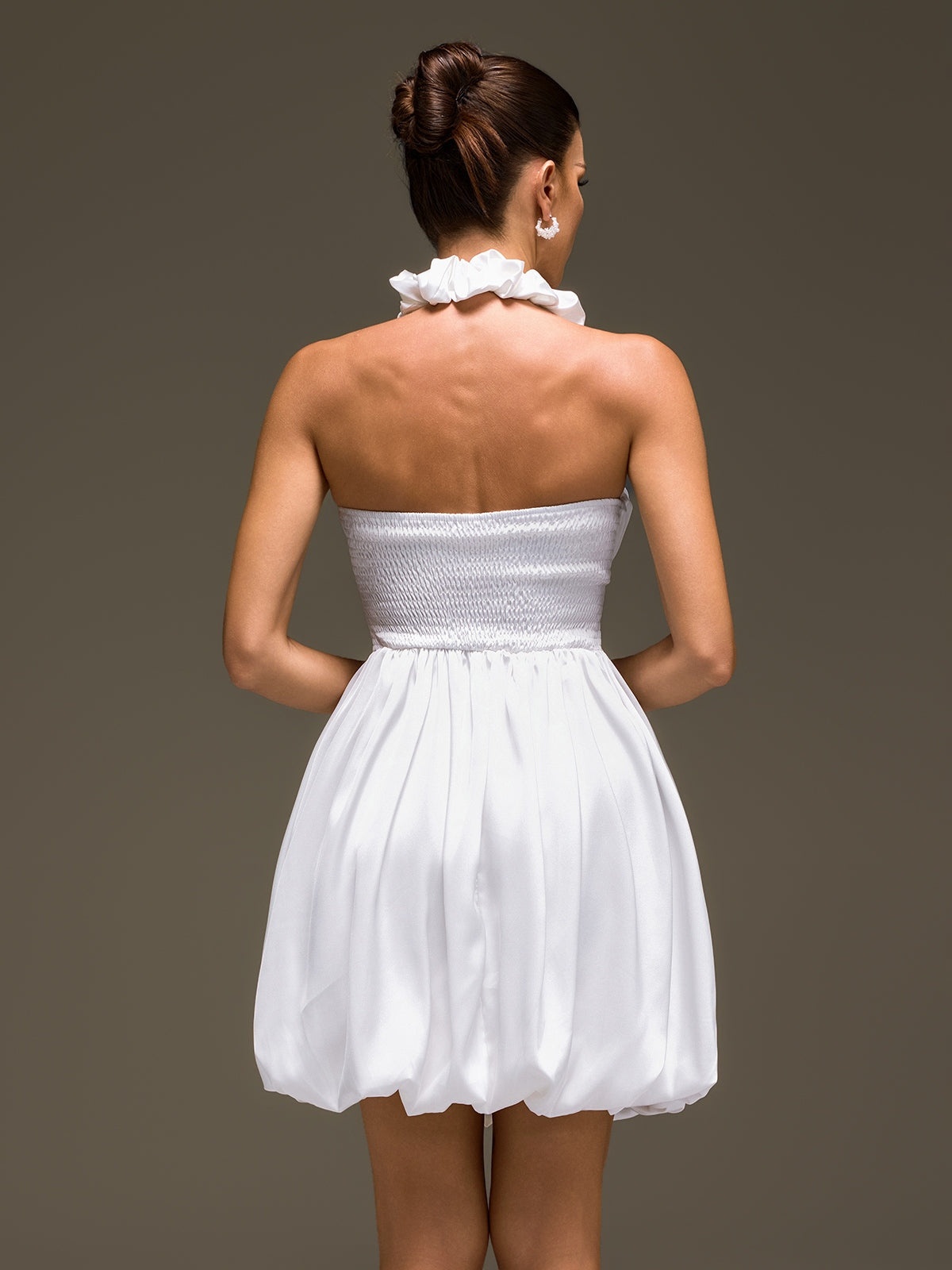 Nexaviel Halterneck Ruched Mini Dress