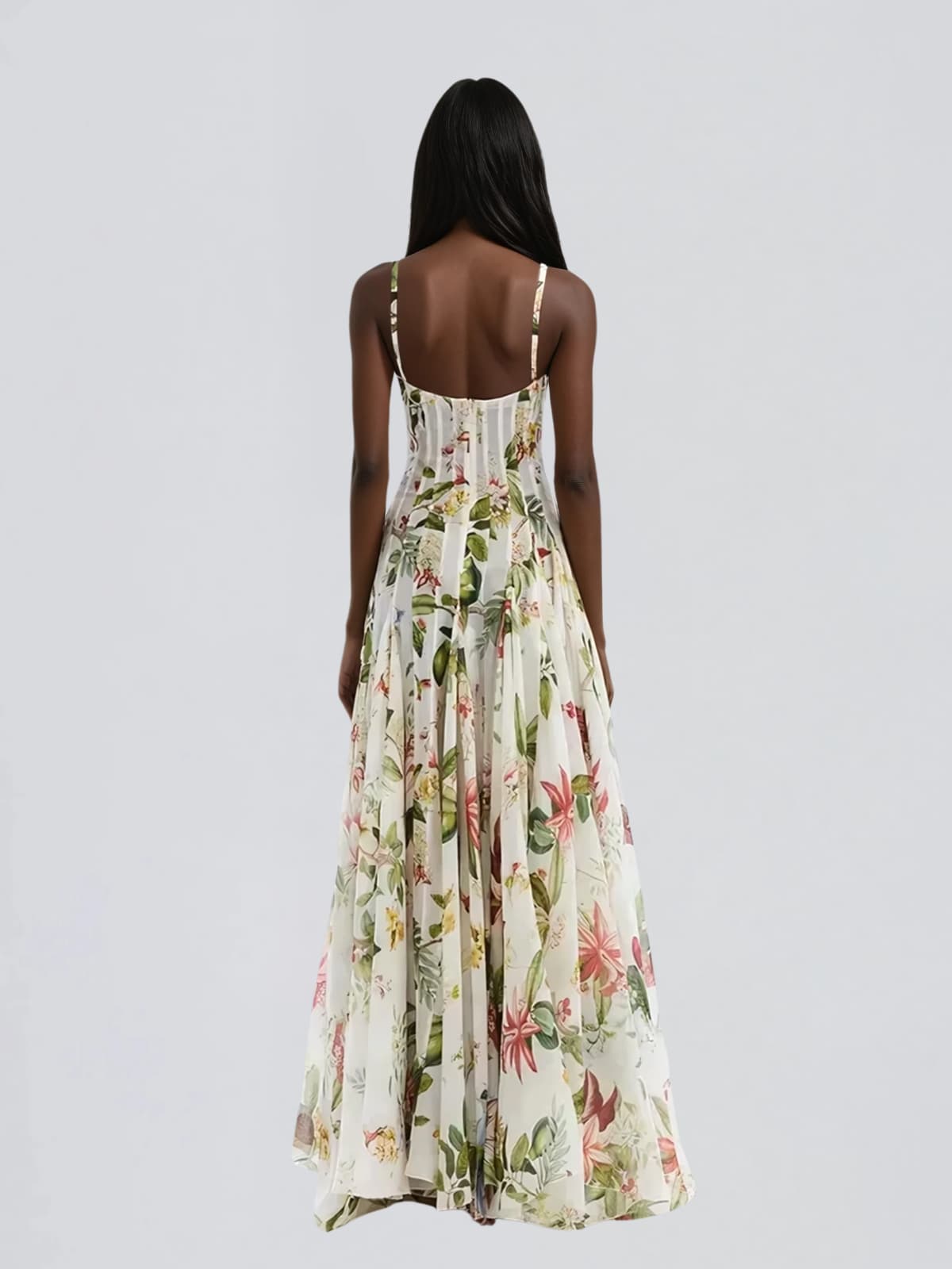 Niran U Neck Floral Maxi Dress