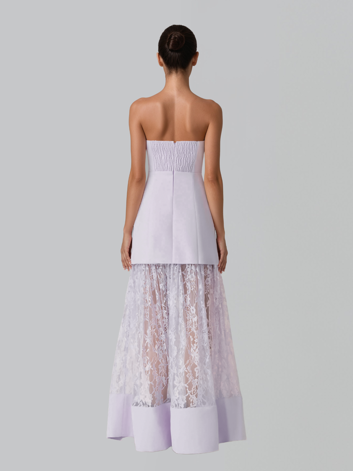 Norvelis Strapless Lace Maxi Dress