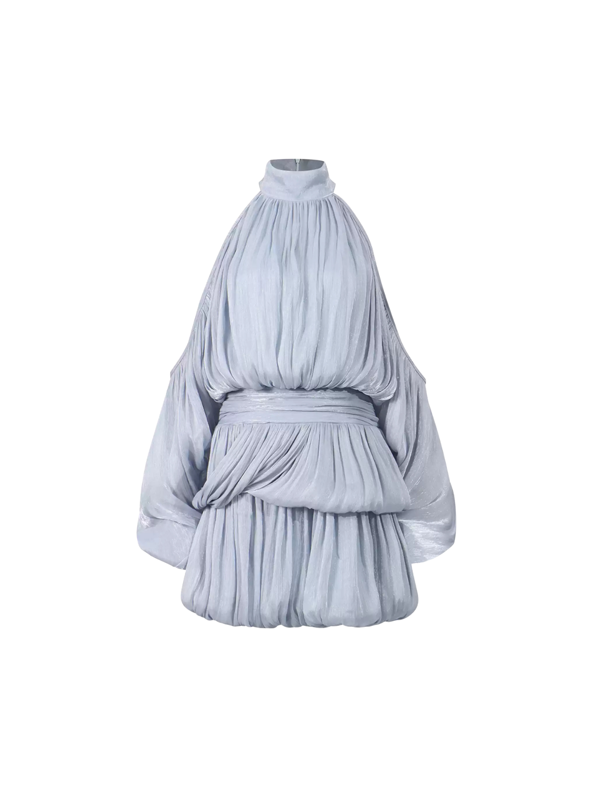 Novera Halterneck Ruched Bubble Mini Dress