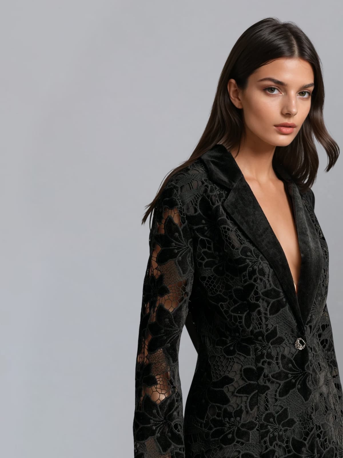 Nyvion Long Sleeve Lace Floral Pants Set