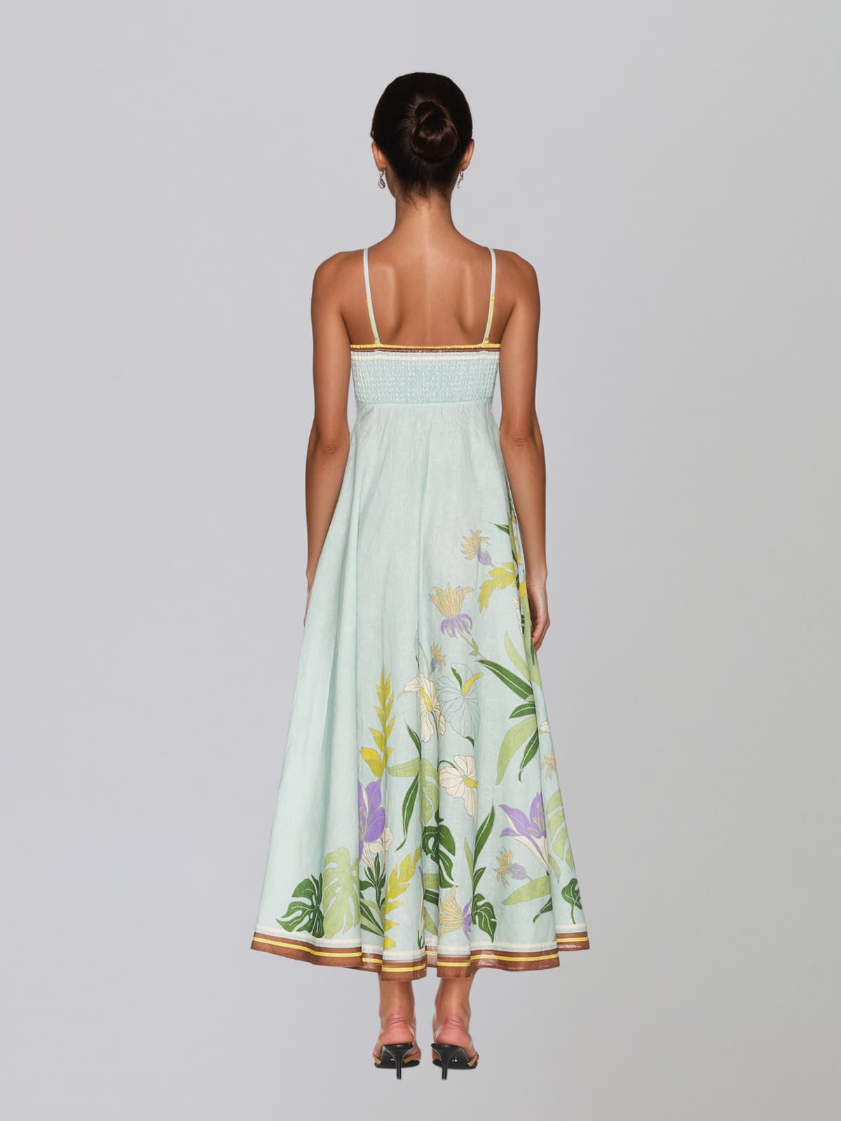 Orlaveric Spaghetti Floral Midi Dress