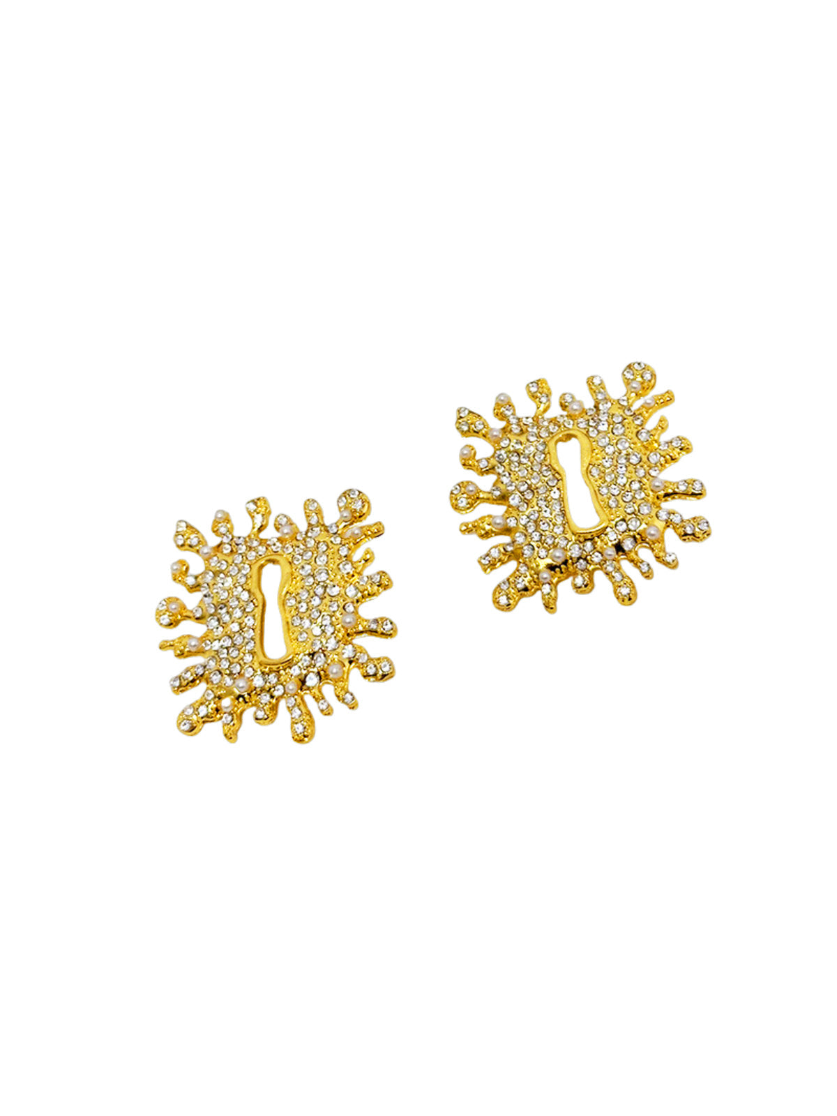 Oxoryxa Pearl Rhinestone Earrings