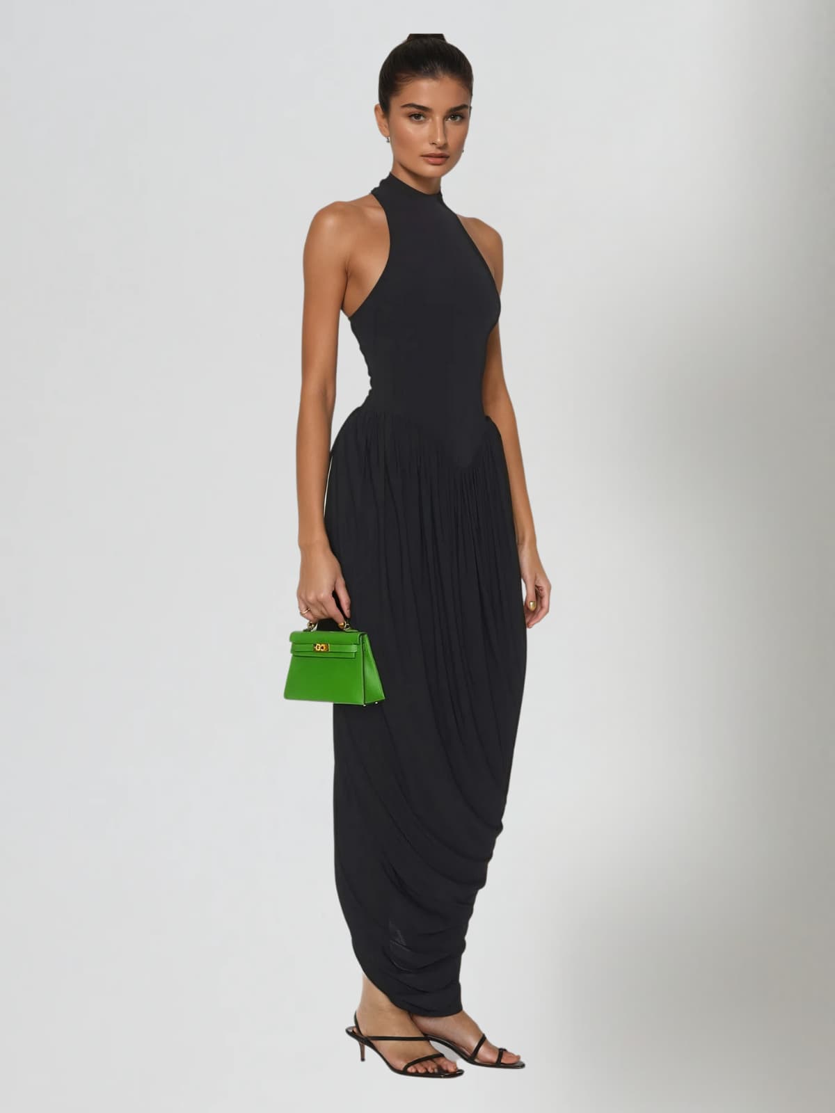 Pacheco Sleeveless Ruched Maxi Dress In Black