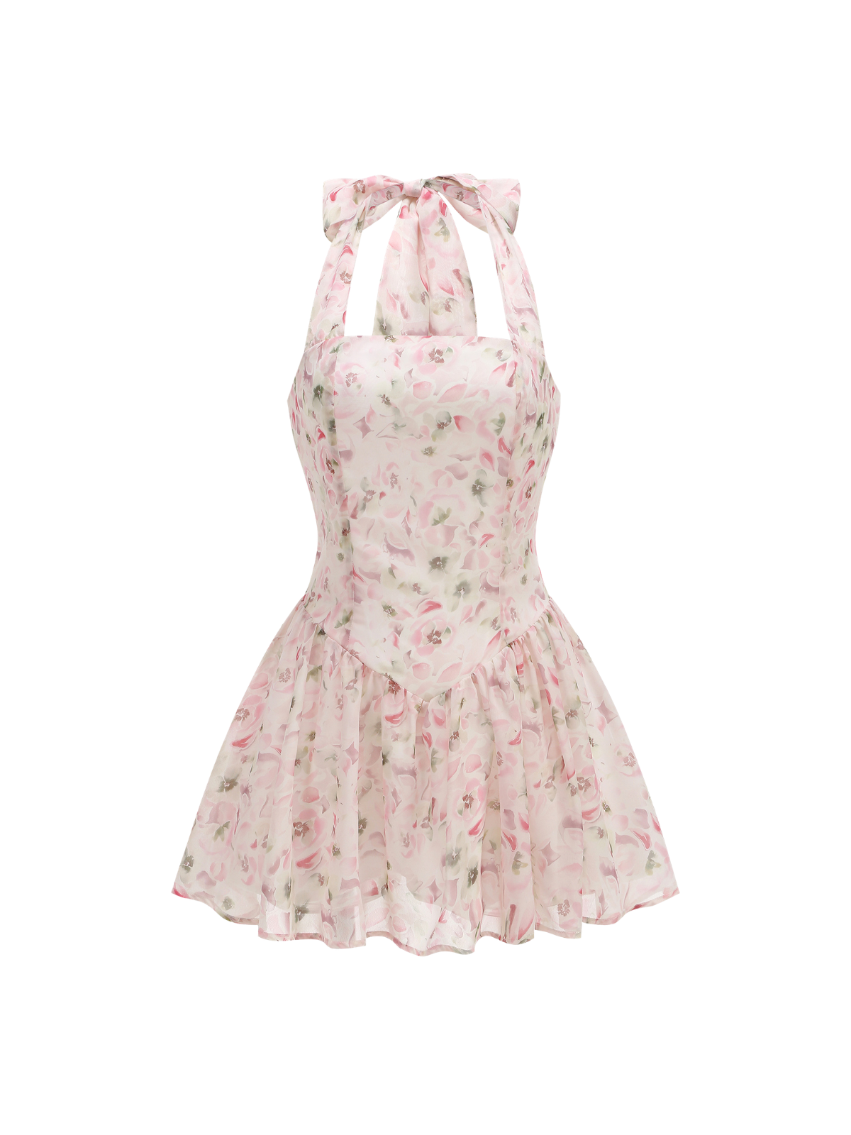 Pavion Halterneck Floral Mini Dress