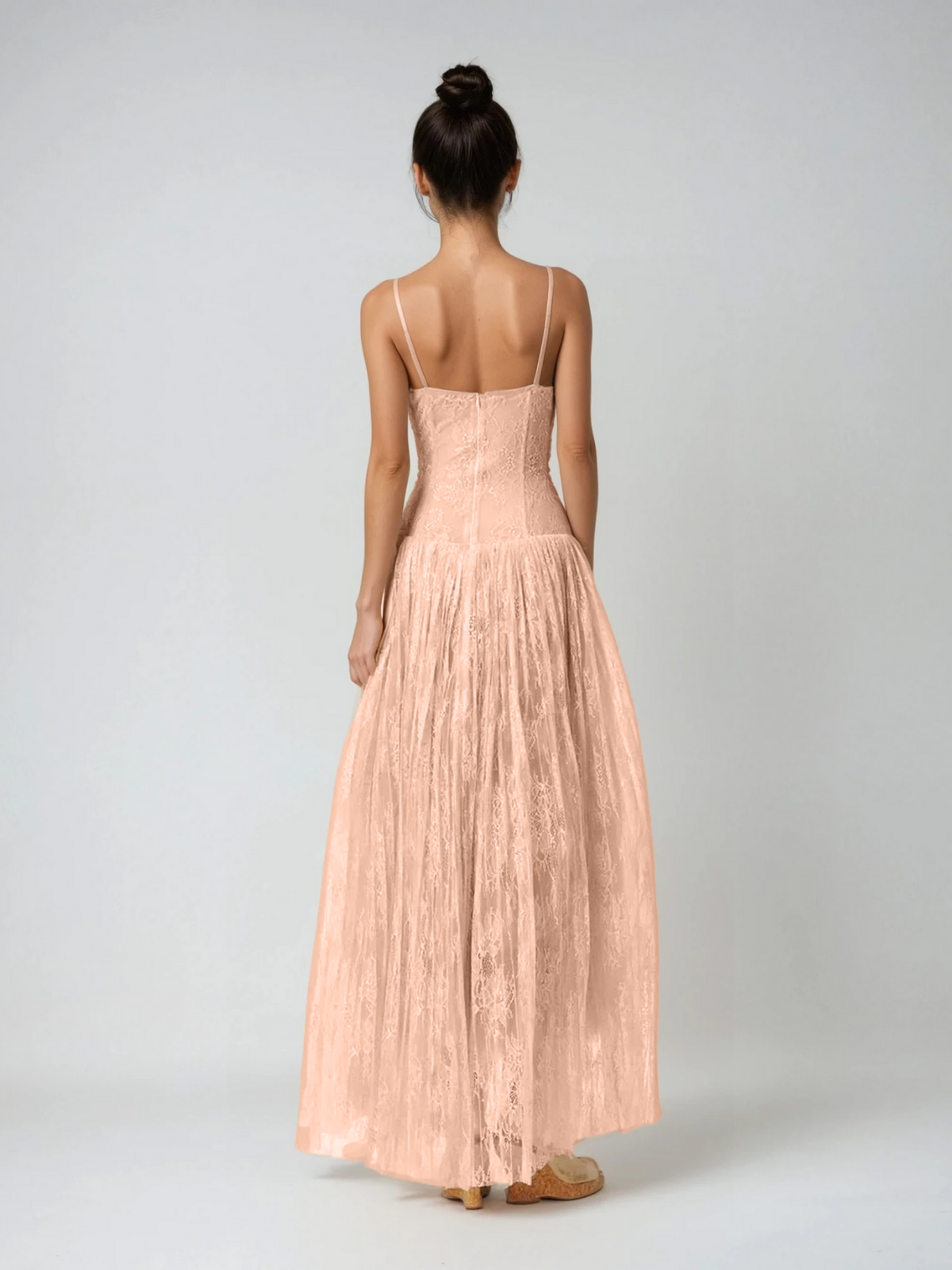 Pavora Spaghetti Lace Maxi Dress