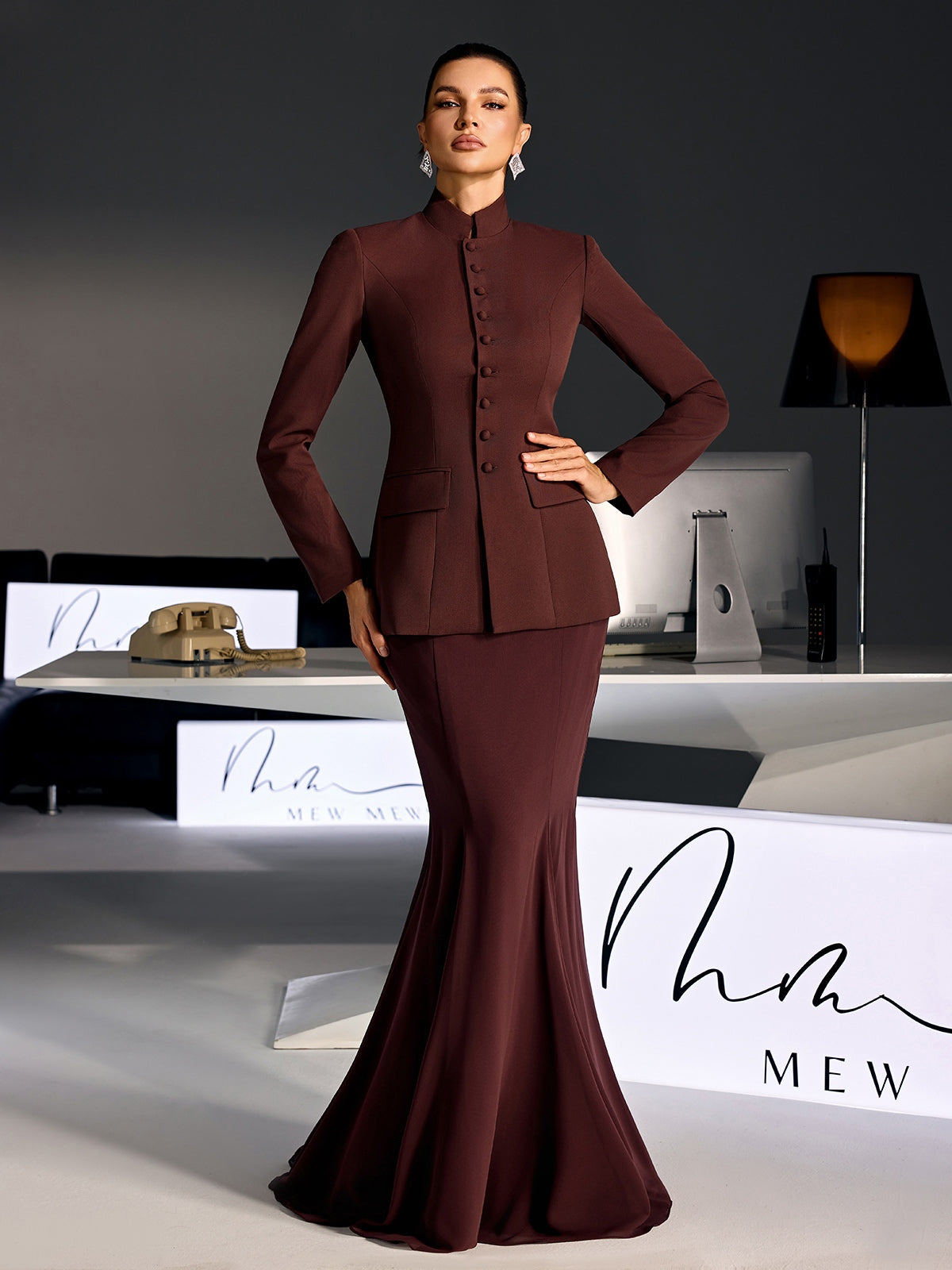 Pexoryn Long Sleeve Mermaid Skirt Set